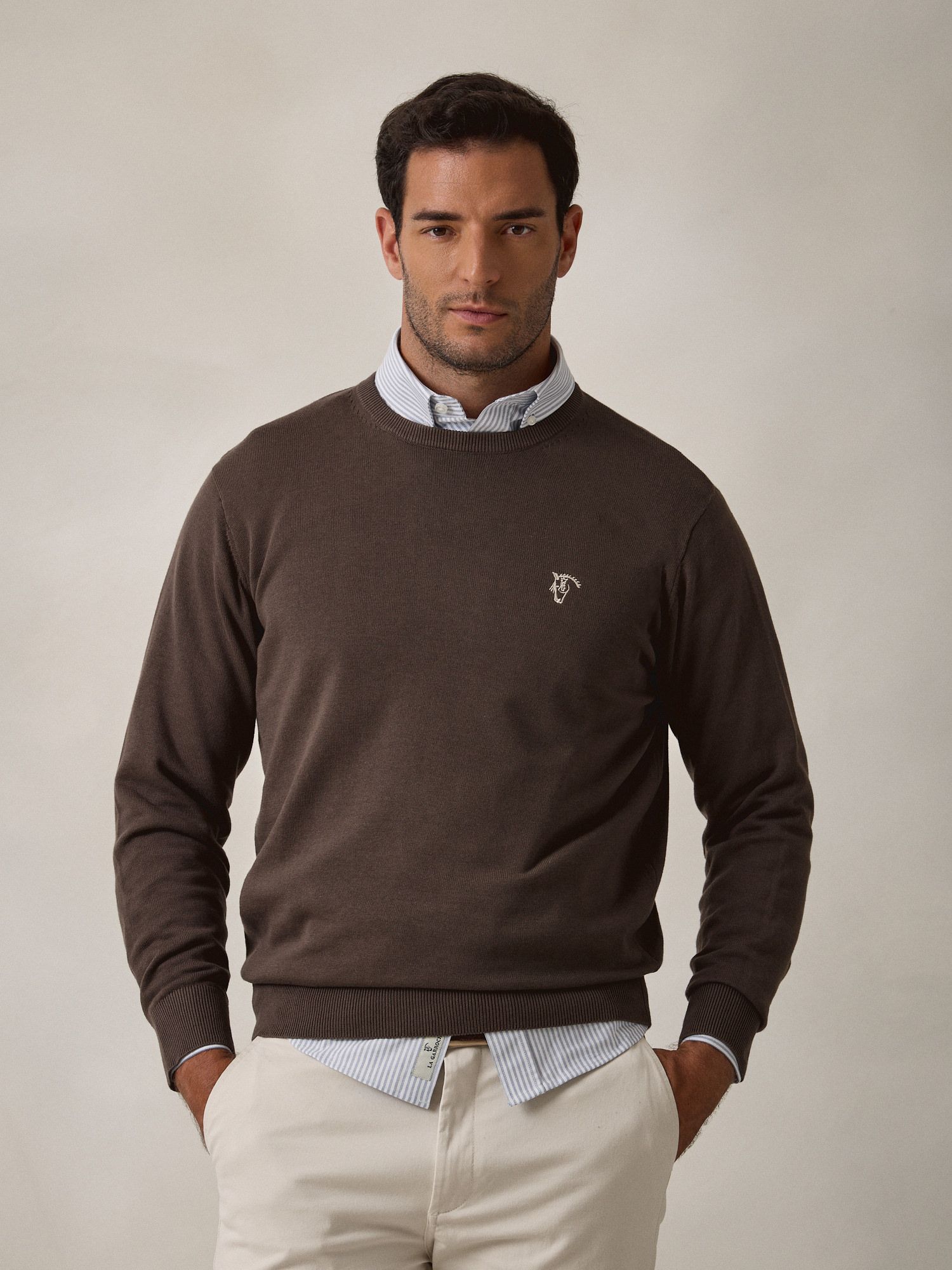 Round neck sweater | Charcoal
