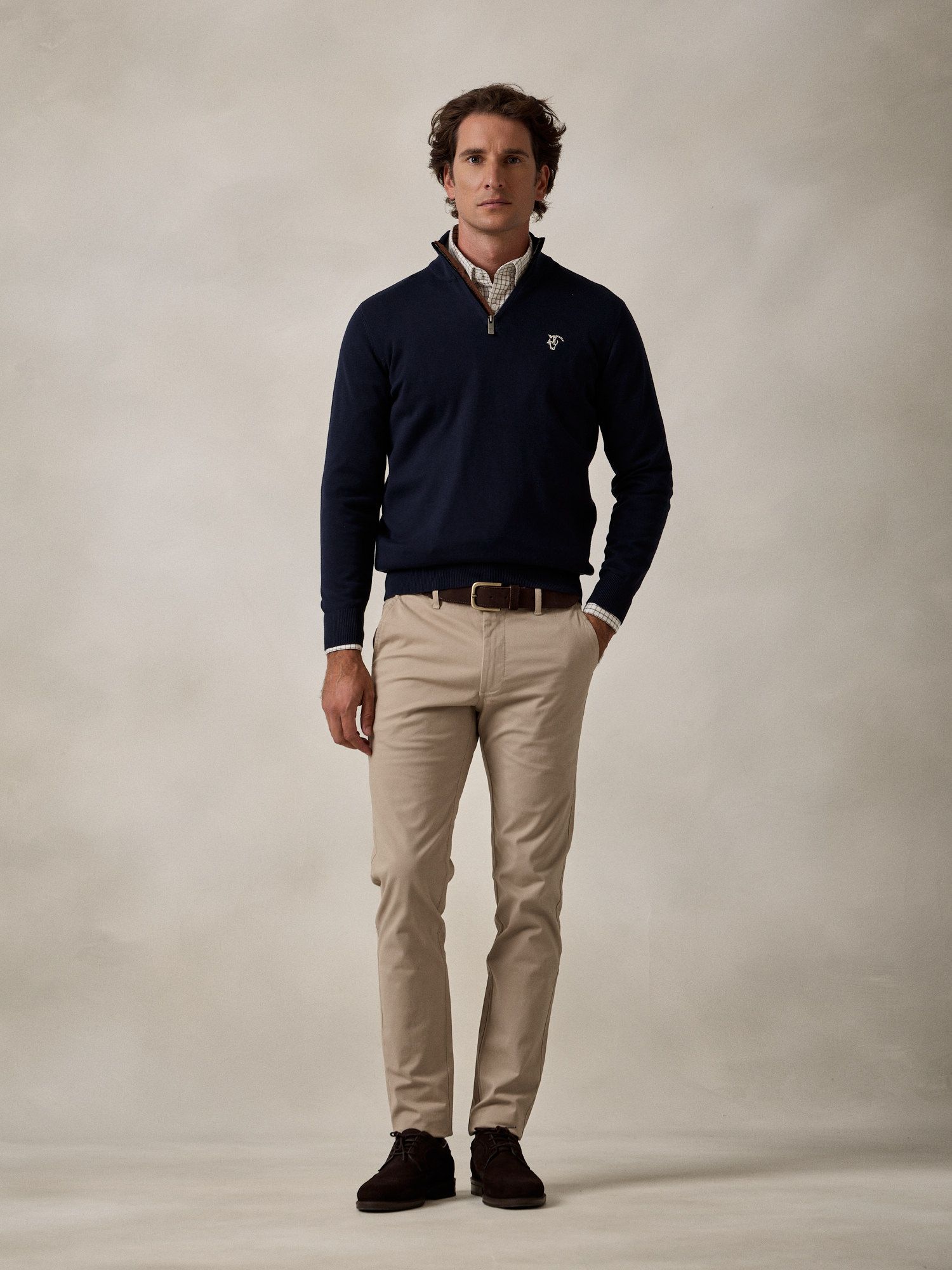 Pull Demi-Zip Brand | Bleu Marine