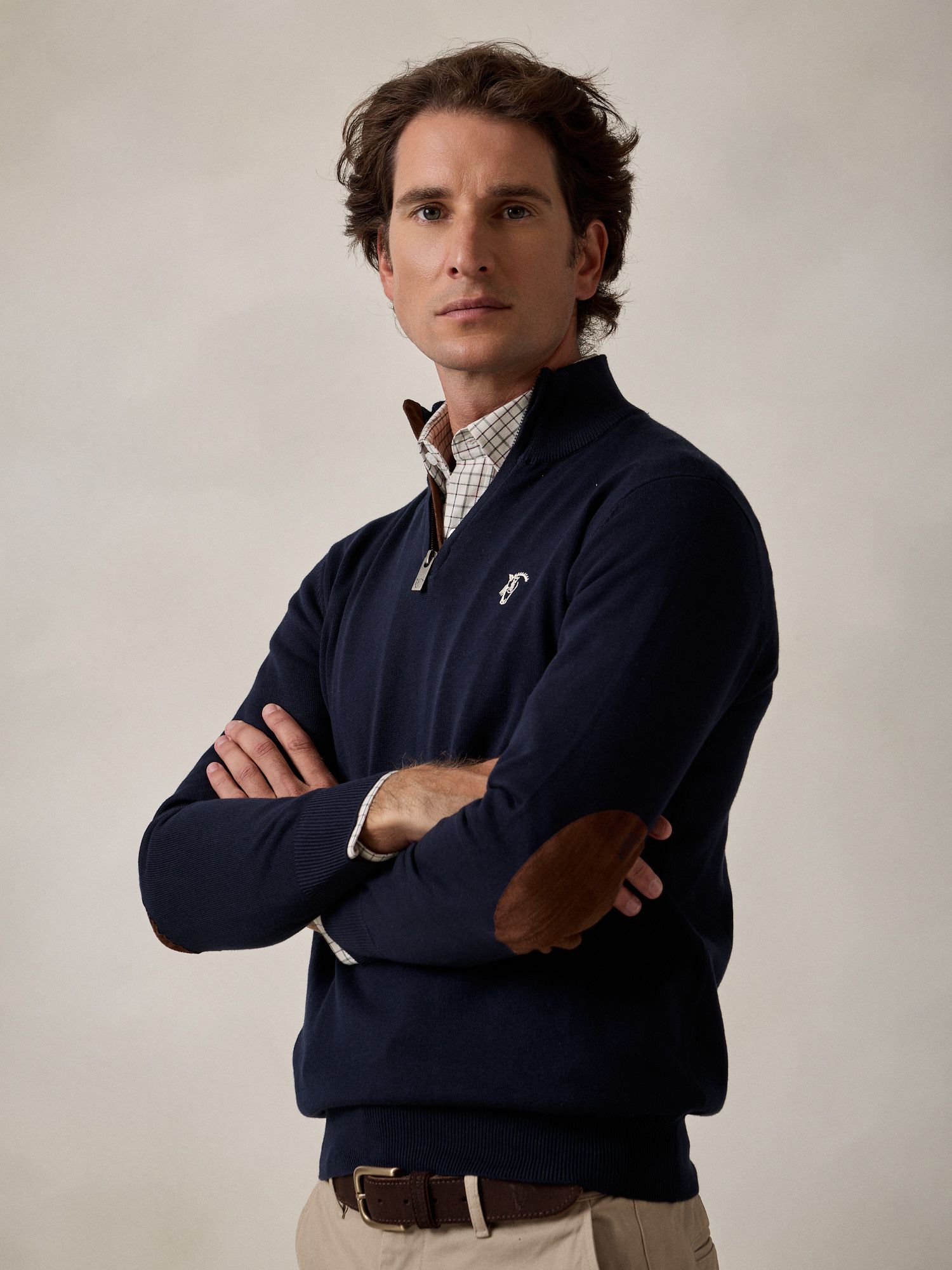 Pull Demi-Zip Brand | Bleu Marine