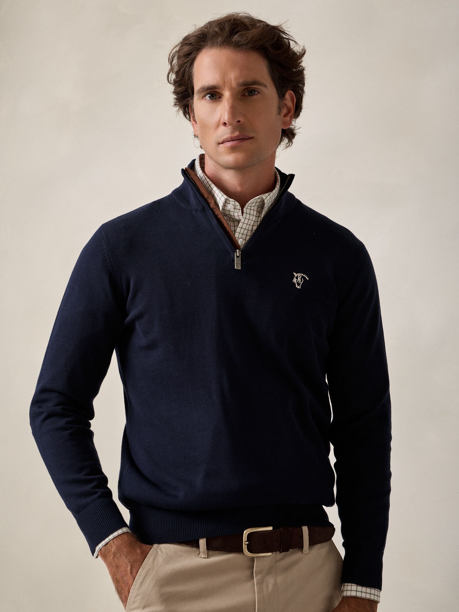 Jersey de Media Cremallera Brand | Marino