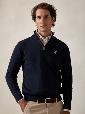 Pull Demi-Zip Brand | Bleu Marine