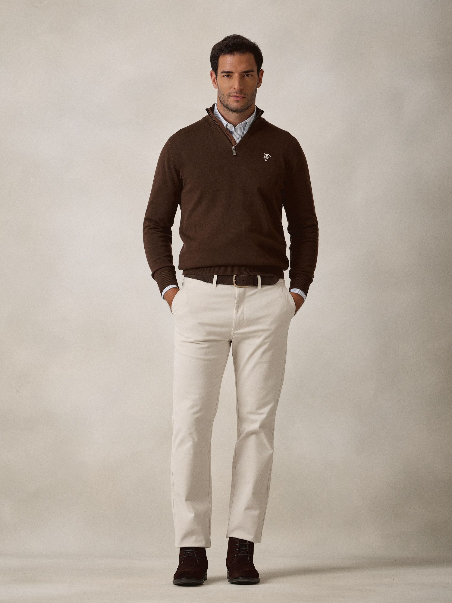 Pull Demi-Zip Brand | Moka