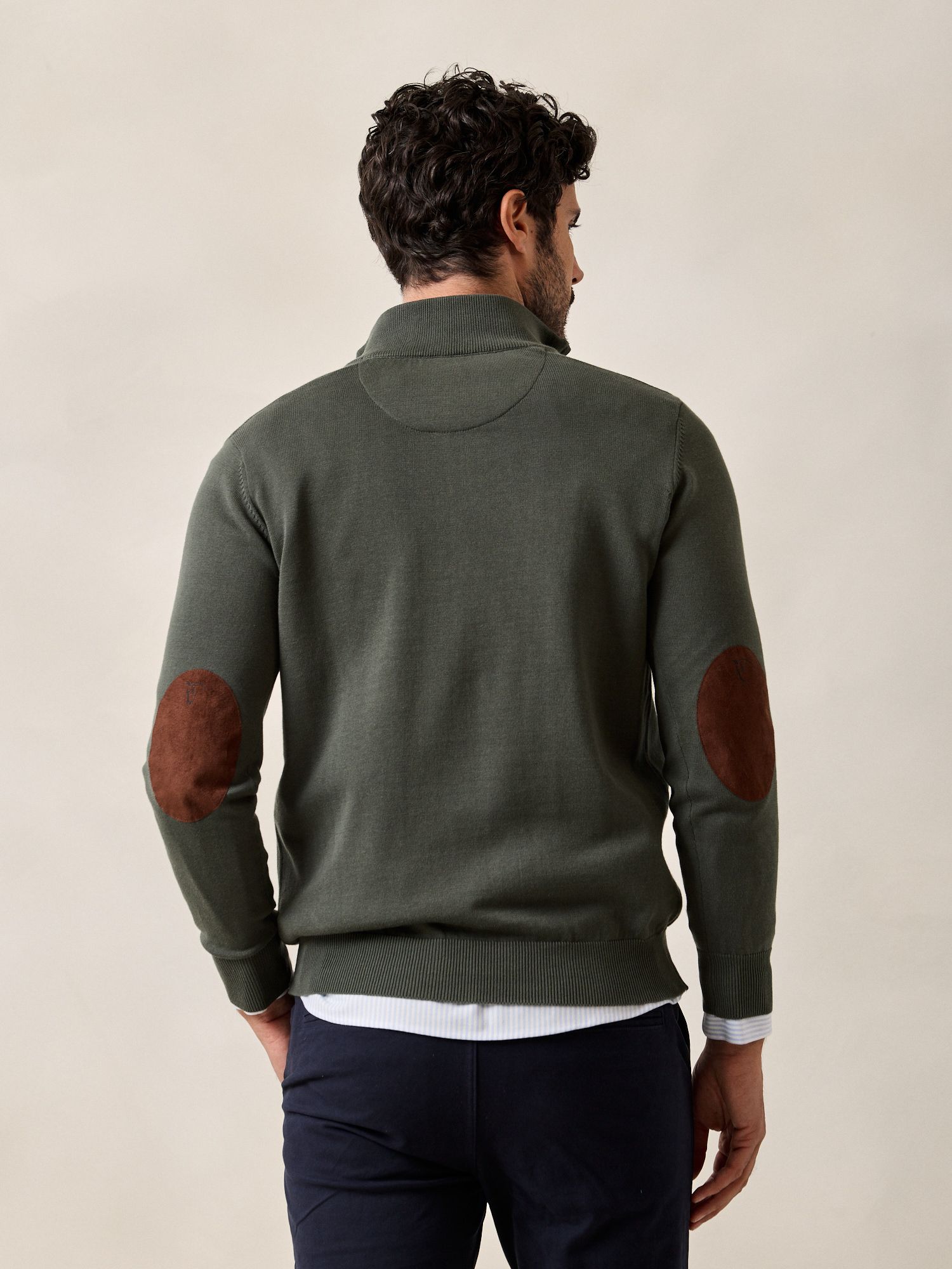 Brand Half-Zip Sweater | Fir Green