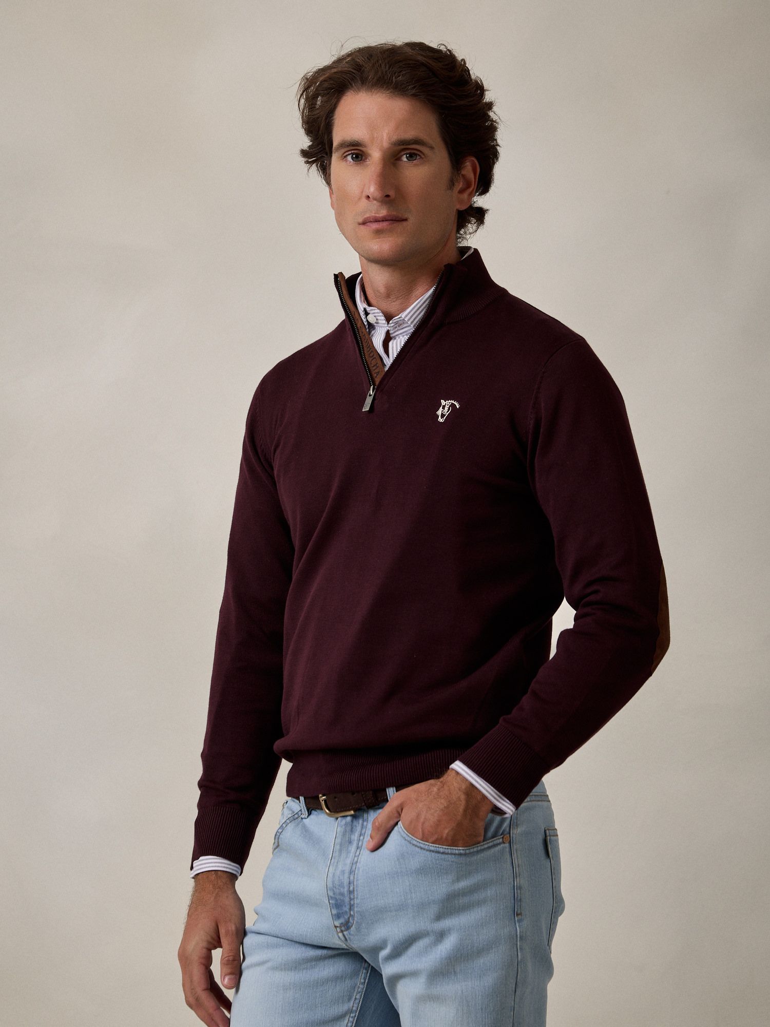 Pull Demi-Zip Brand | Mûre
