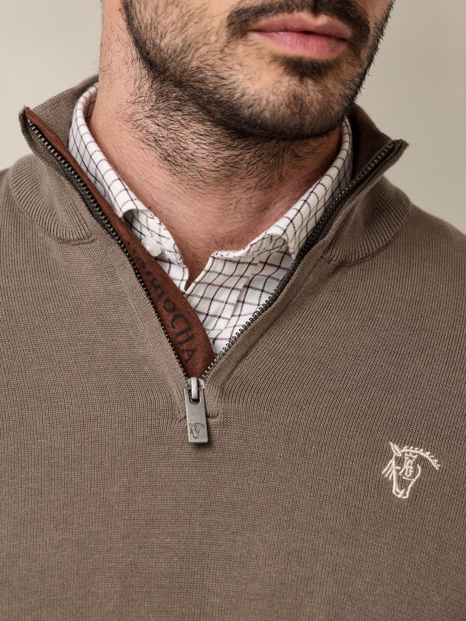 Suéter Com Zíper Frontal Brand | Verde Oliva