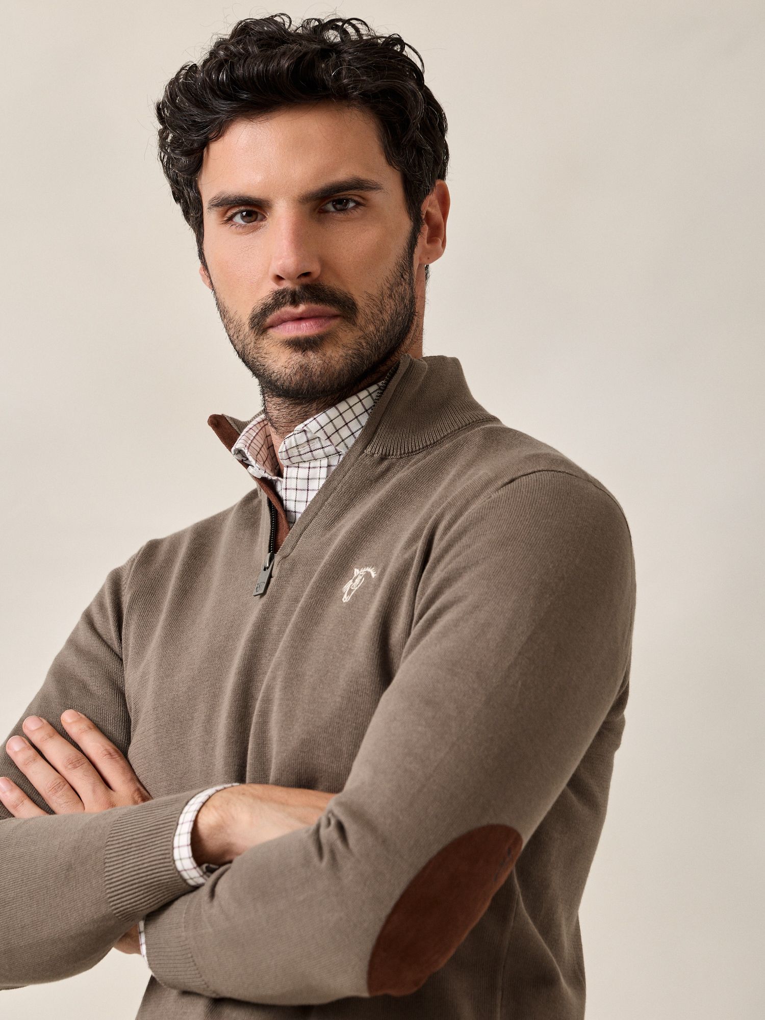 Suéter Com Zíper Frontal Brand | Verde Oliva