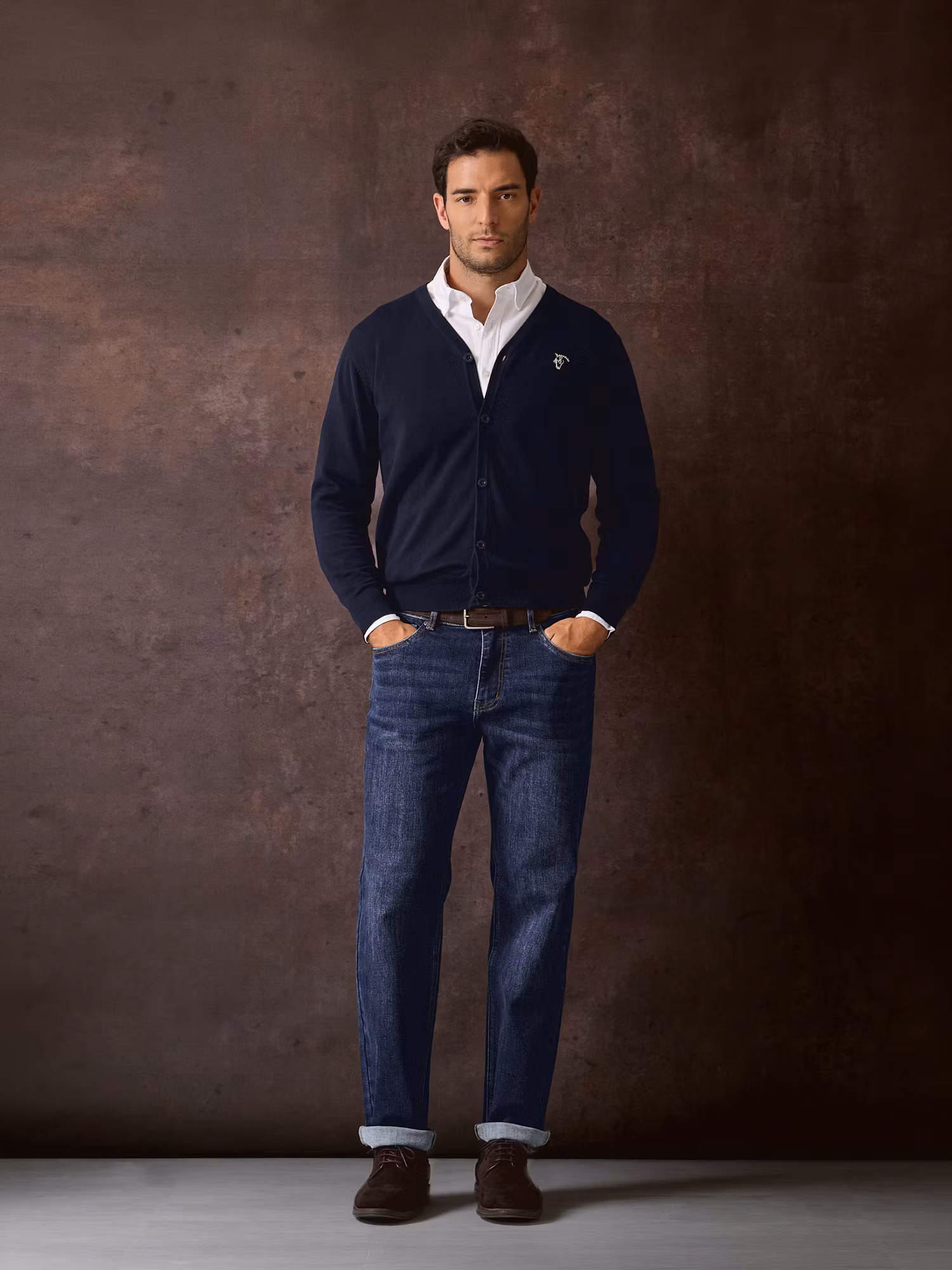 Cardigan com botões | Azul Marinho