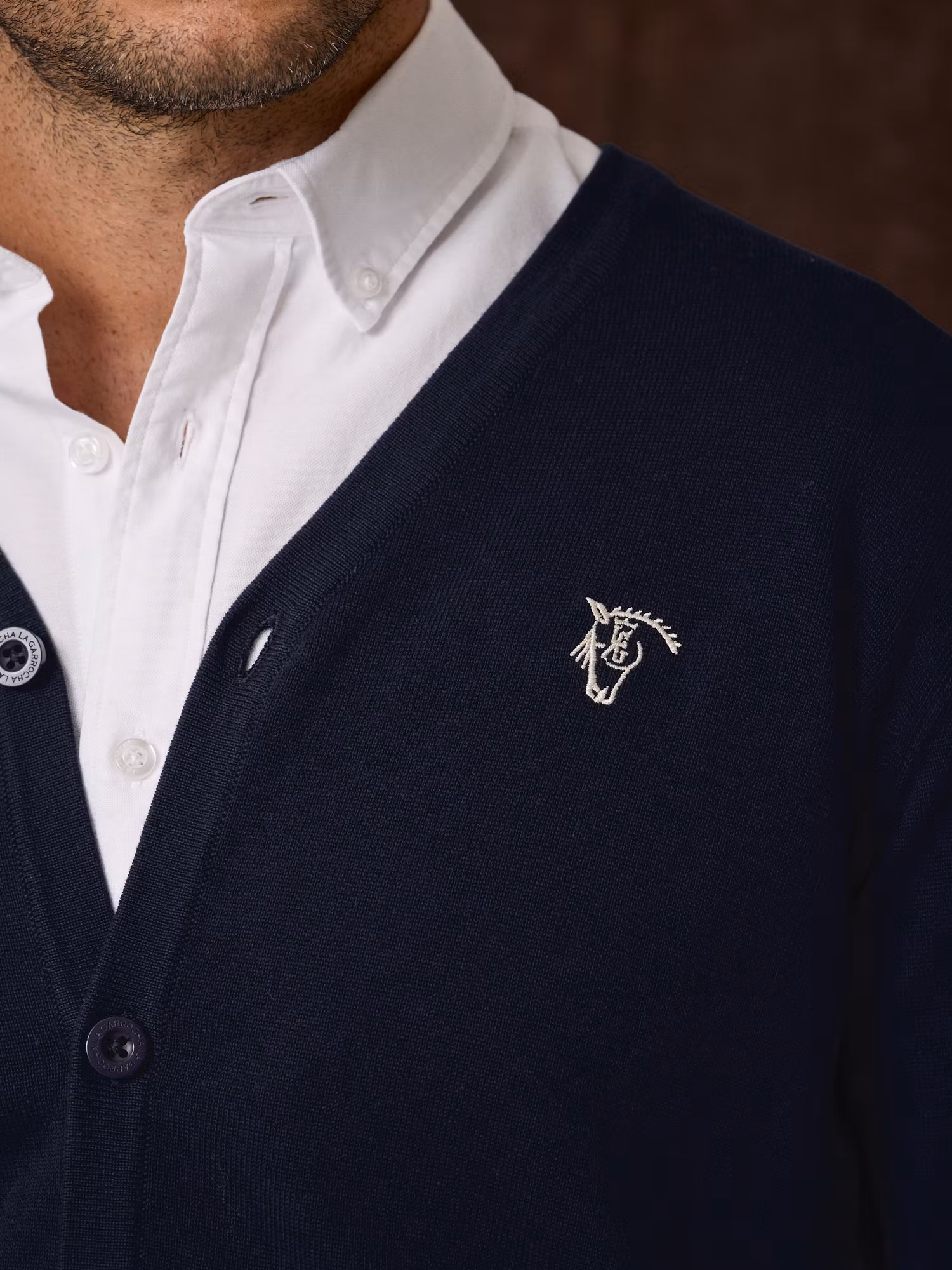Cardigan com botões | Azul Marinho