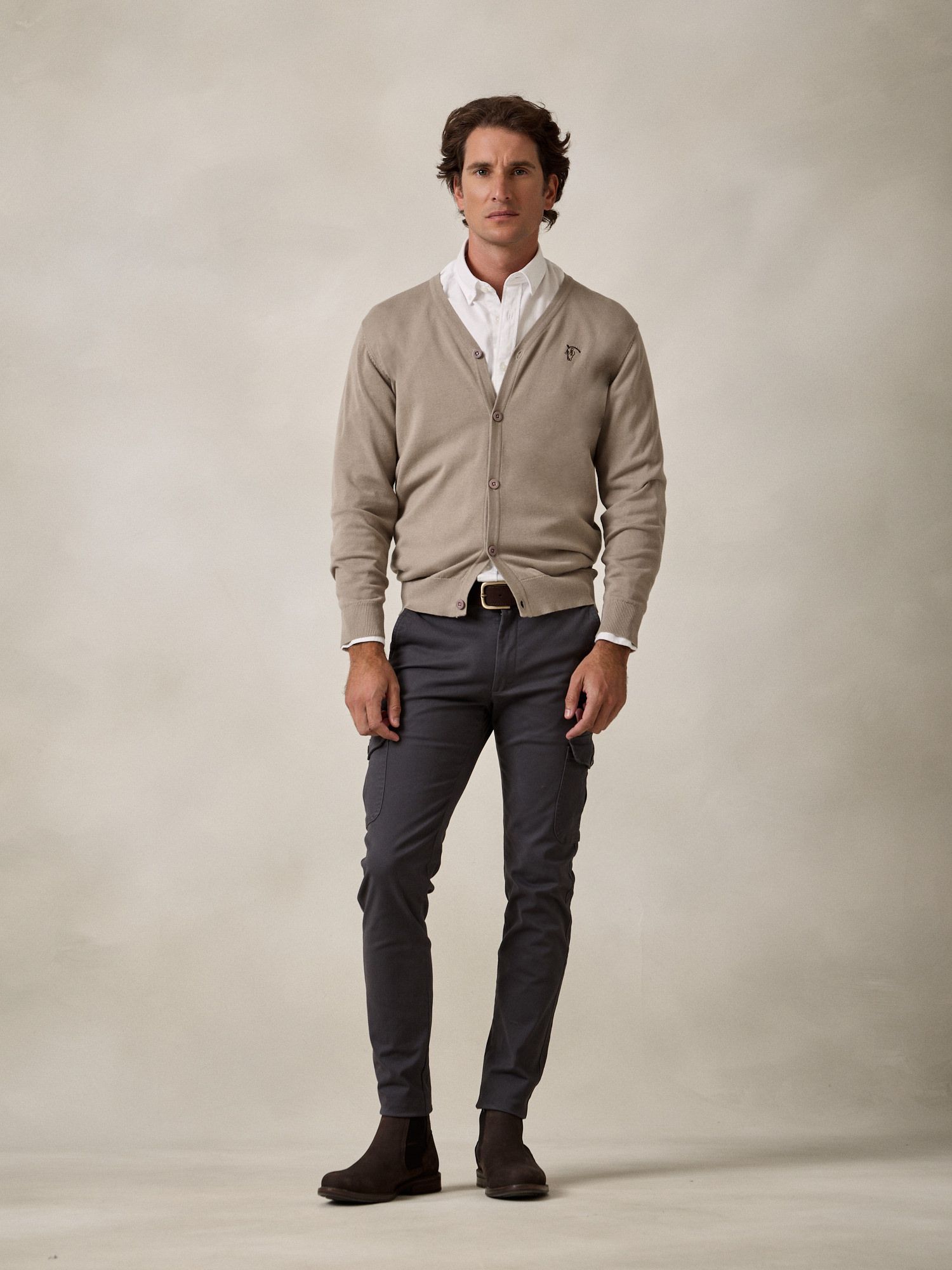 Cardigan com botões | Pedra