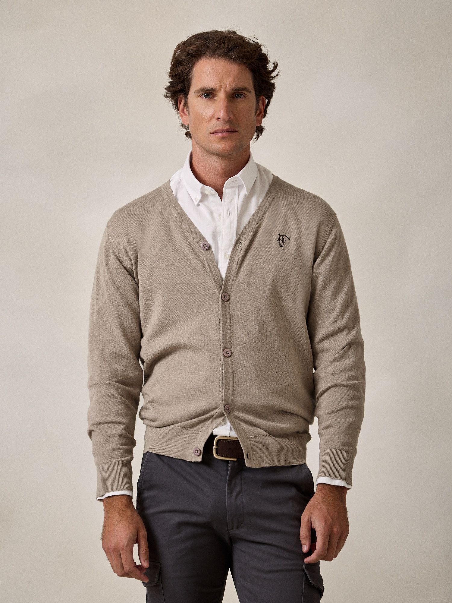Cardigan com botões | Pedra