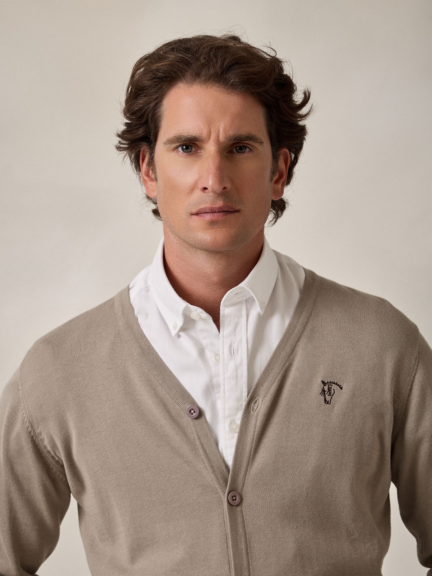 Cardigan com botões | Pedra
