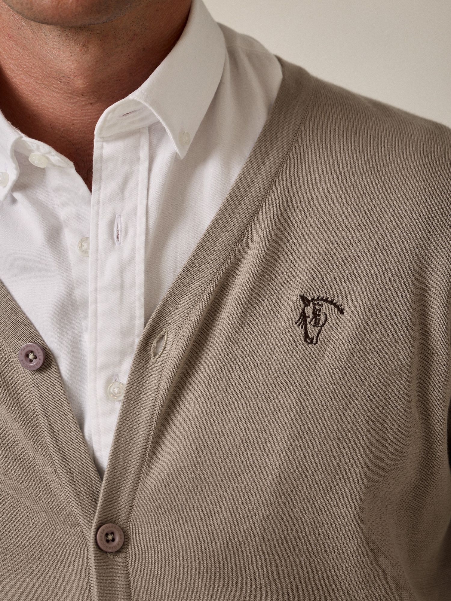 Cardigan com botões | Pedra