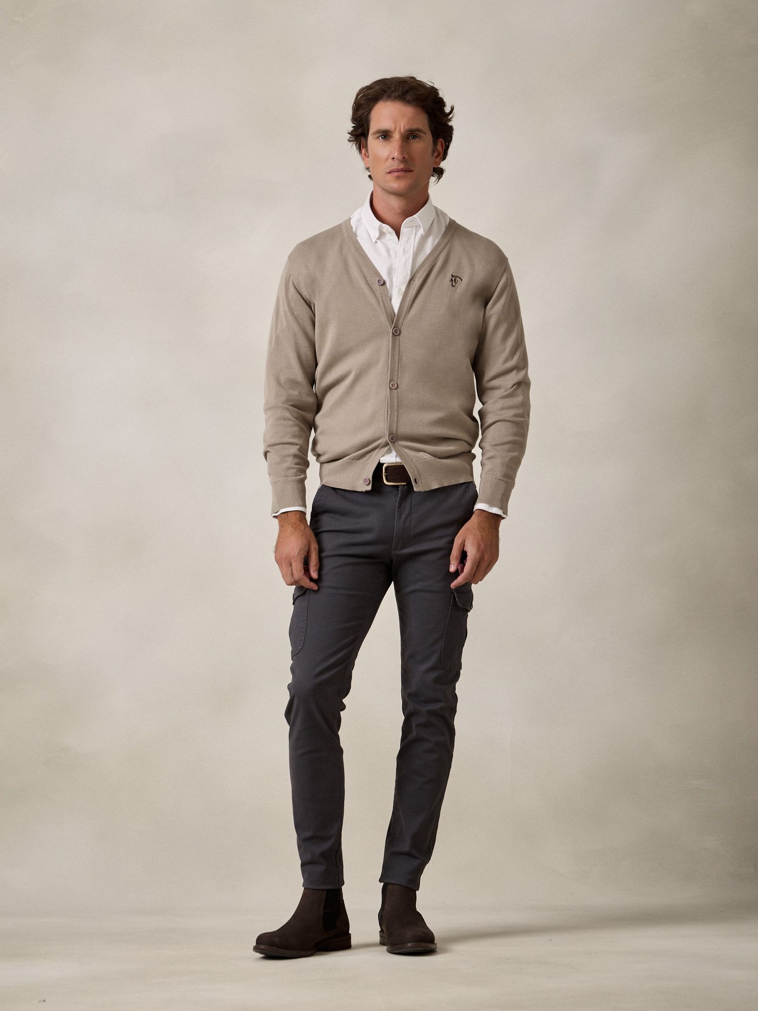 Buttoned Cardigan | Stone