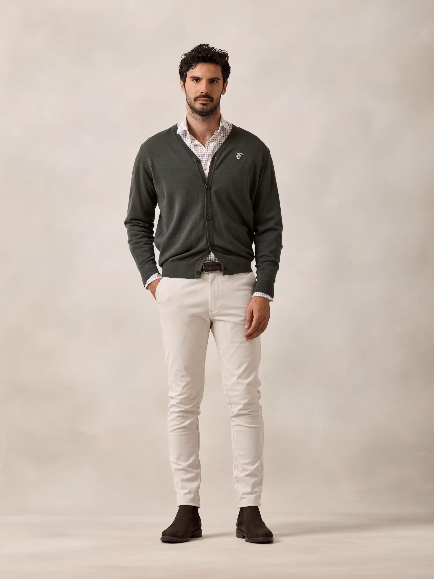 Cardigan com botões | Verde Abeto