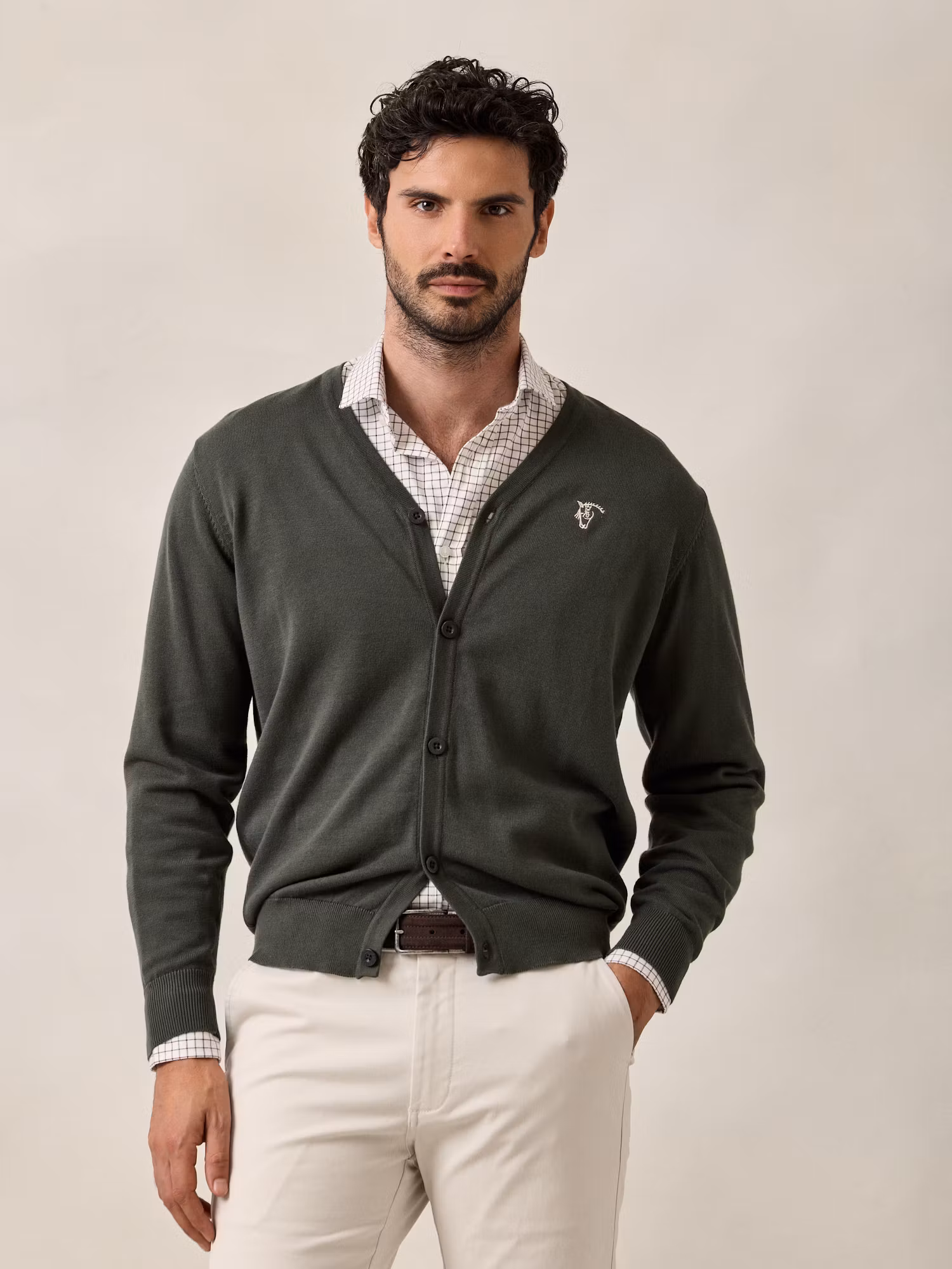 Cardigan com botões | Verde Abeto