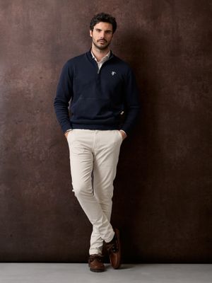 Basic Half-Zip Sweatshirt | Navy Blue