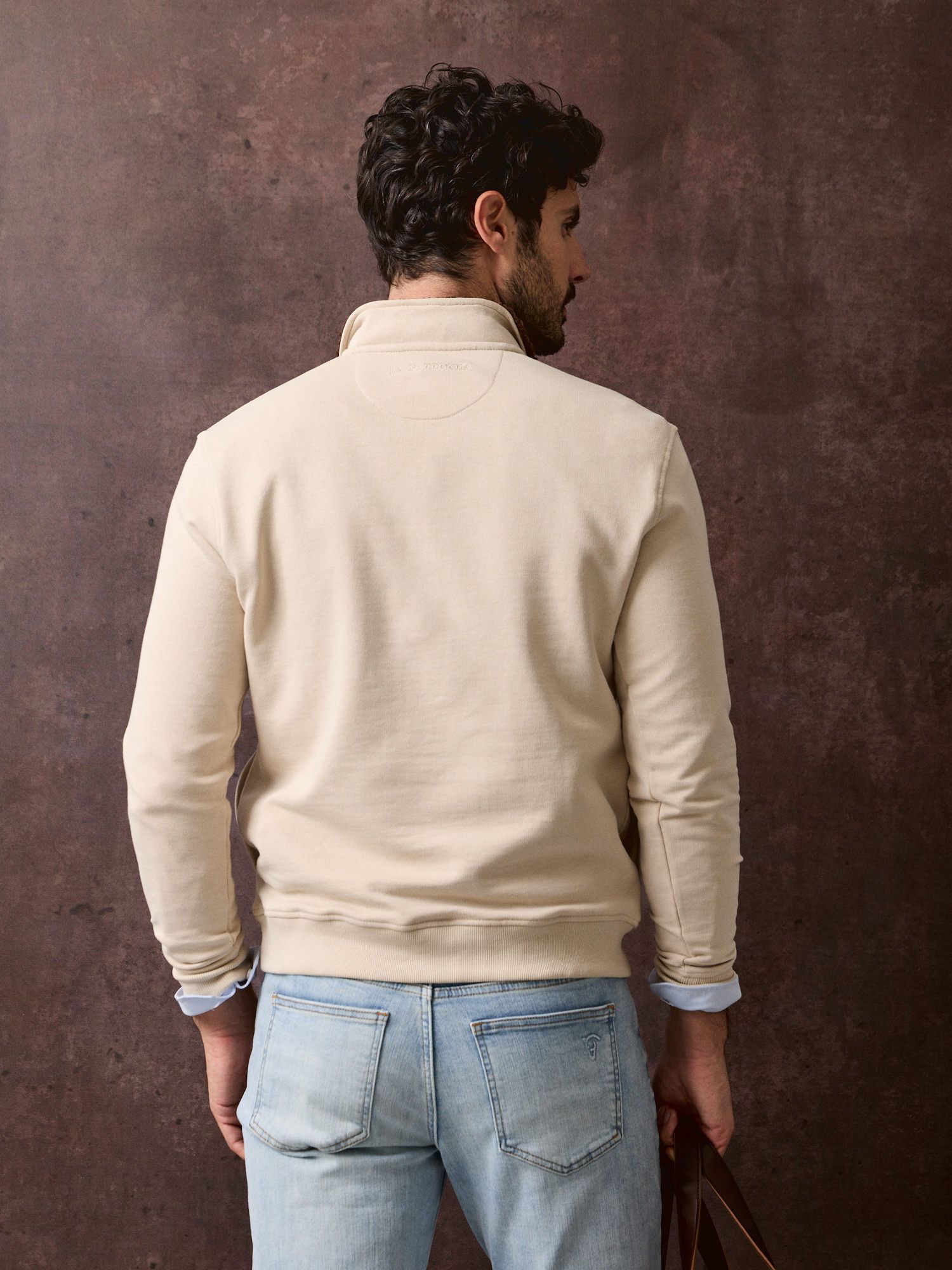Sweat-shirt à demi-zip détail | Nude