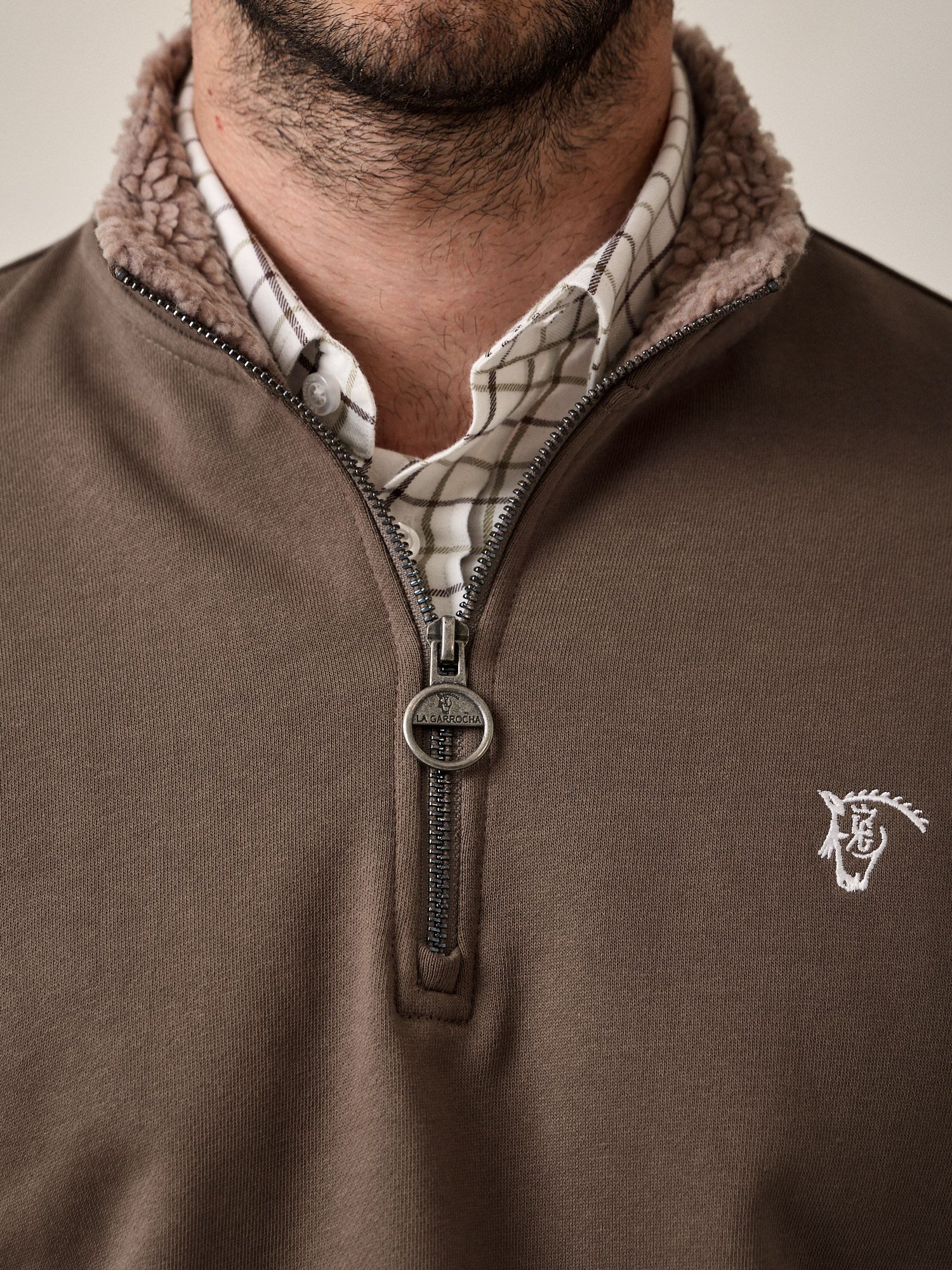 Sweat-shirt à demi-zip détail | Vert Olive