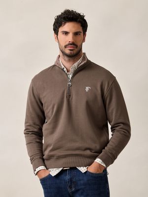 Detail Half-Zip Sweatshirt | Olive Green