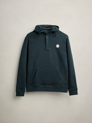 Sudadera Media Cremallera y Capucha | Azul Lago