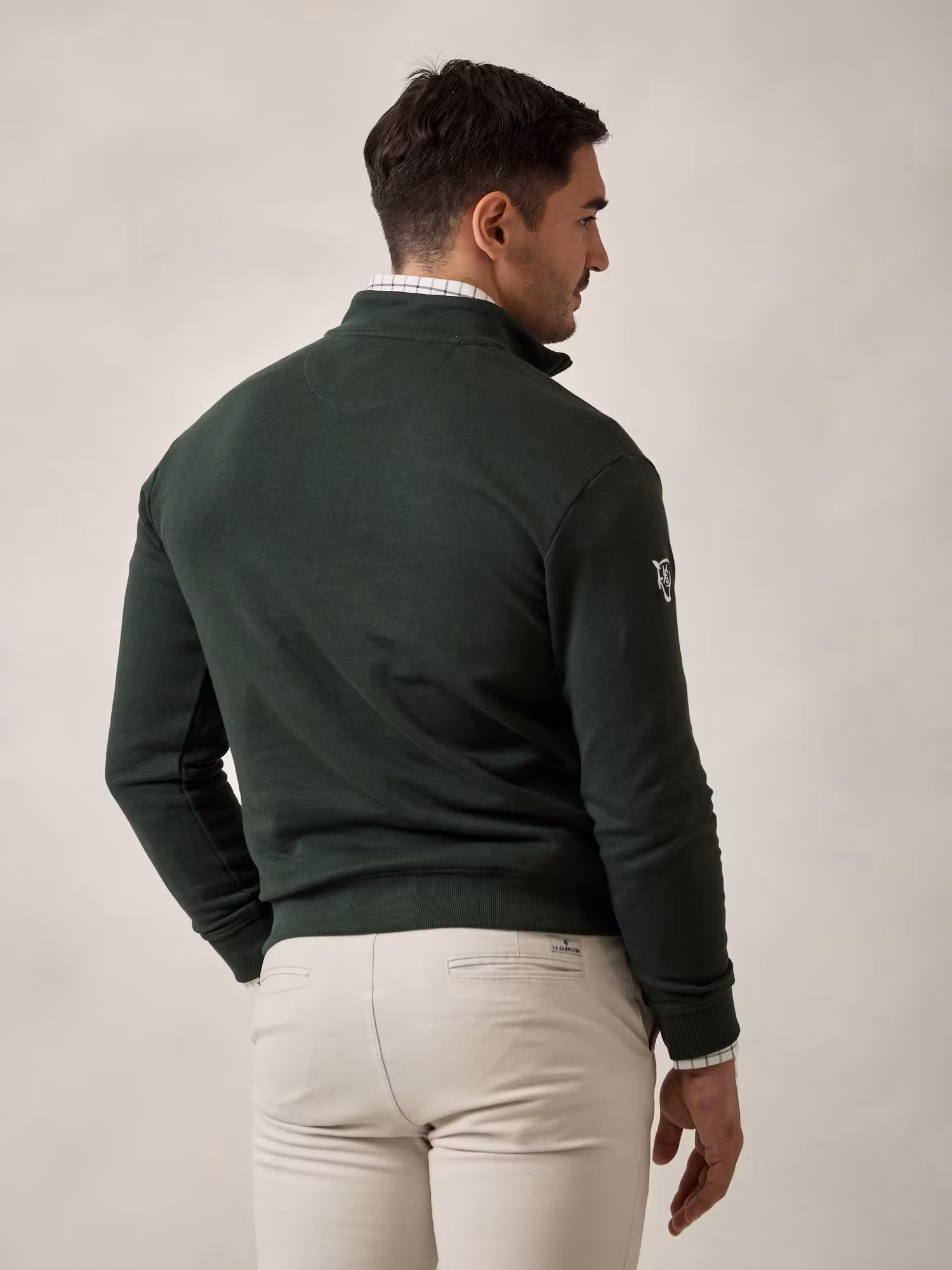 Sweatshirt de meio zíper básico | Verde Abeto