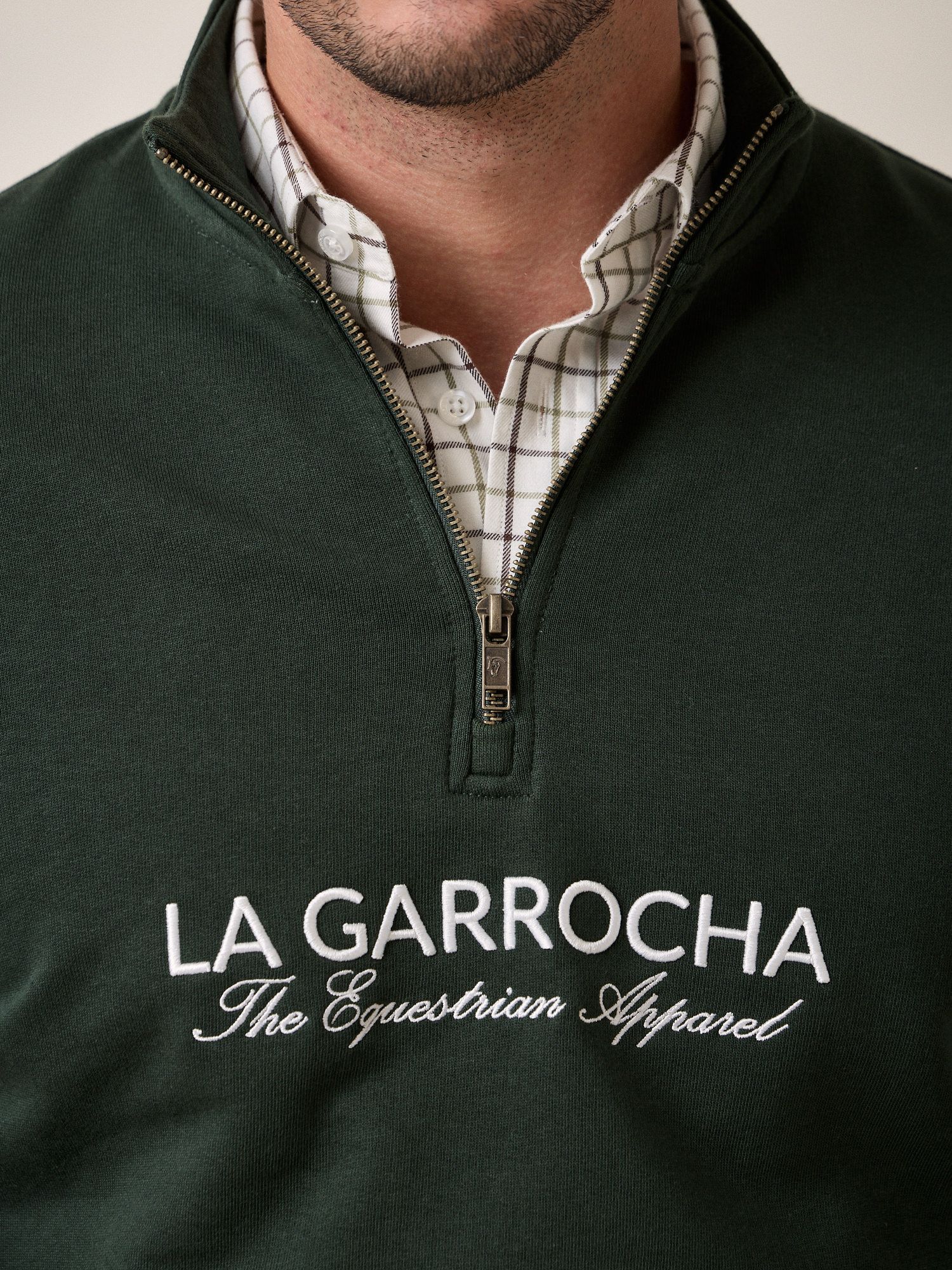 Sweatshirt de meio zíper básico | Verde Abeto