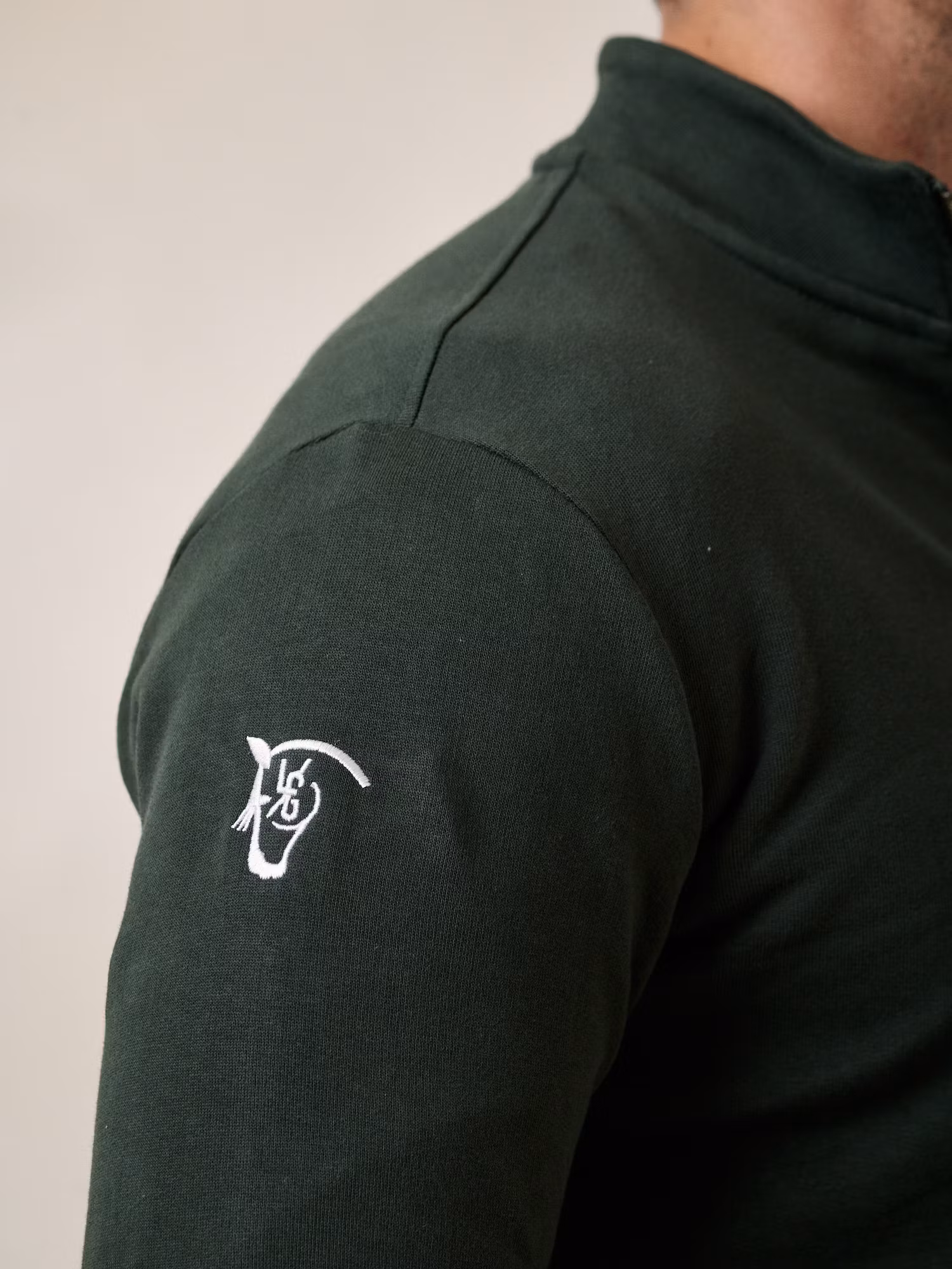 Sweatshirt de meio zíper básico | Verde Abeto