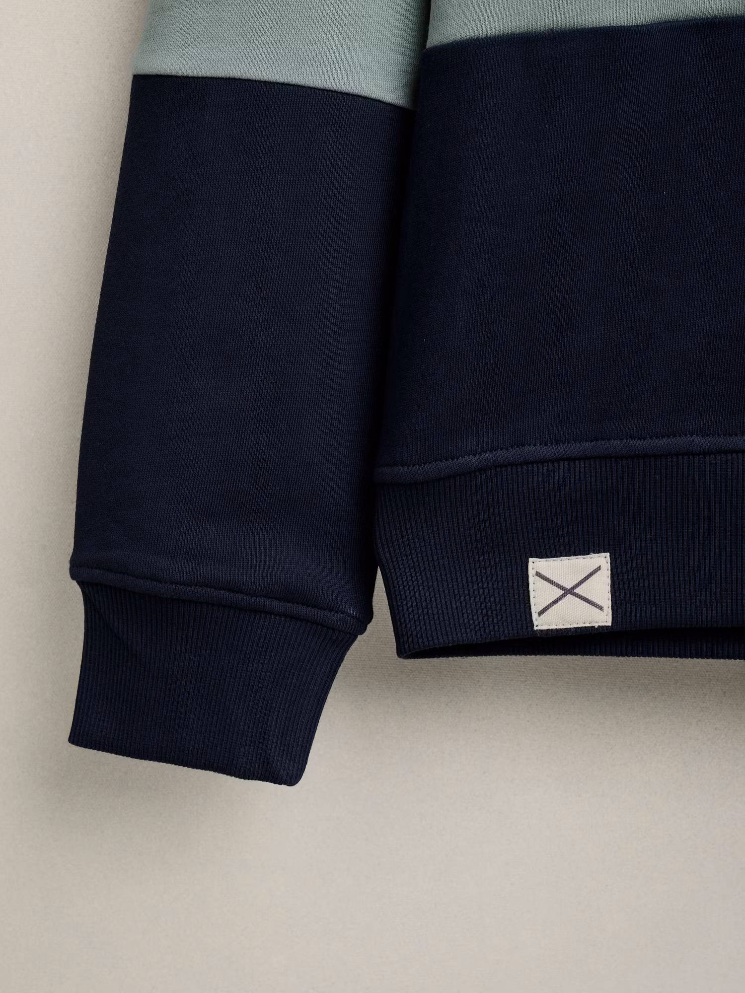 Sweatshirt às riscas com meia-zip | Azul Oceano