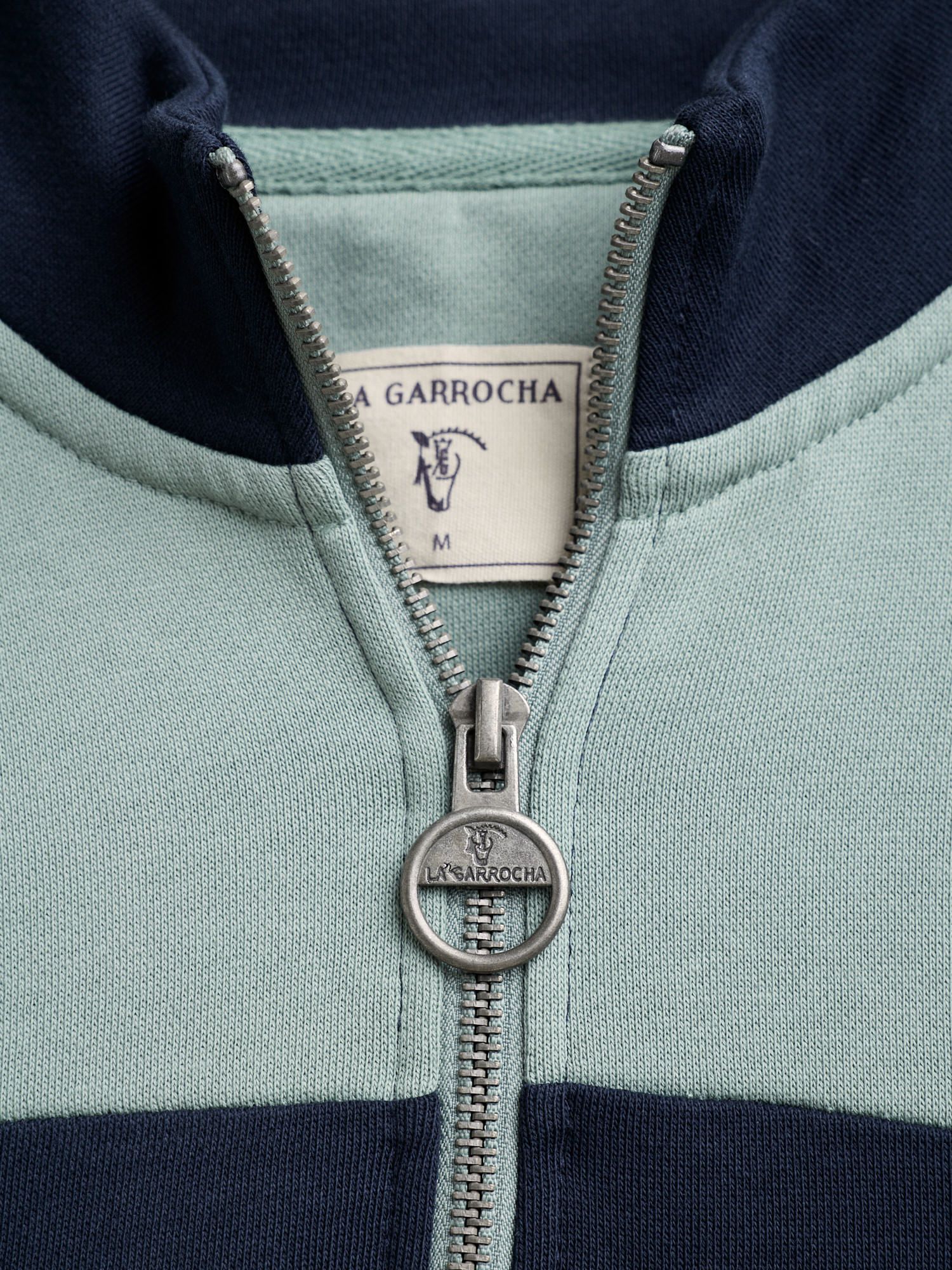 Sweatshirt às riscas com meia-zip | Azul Oceano