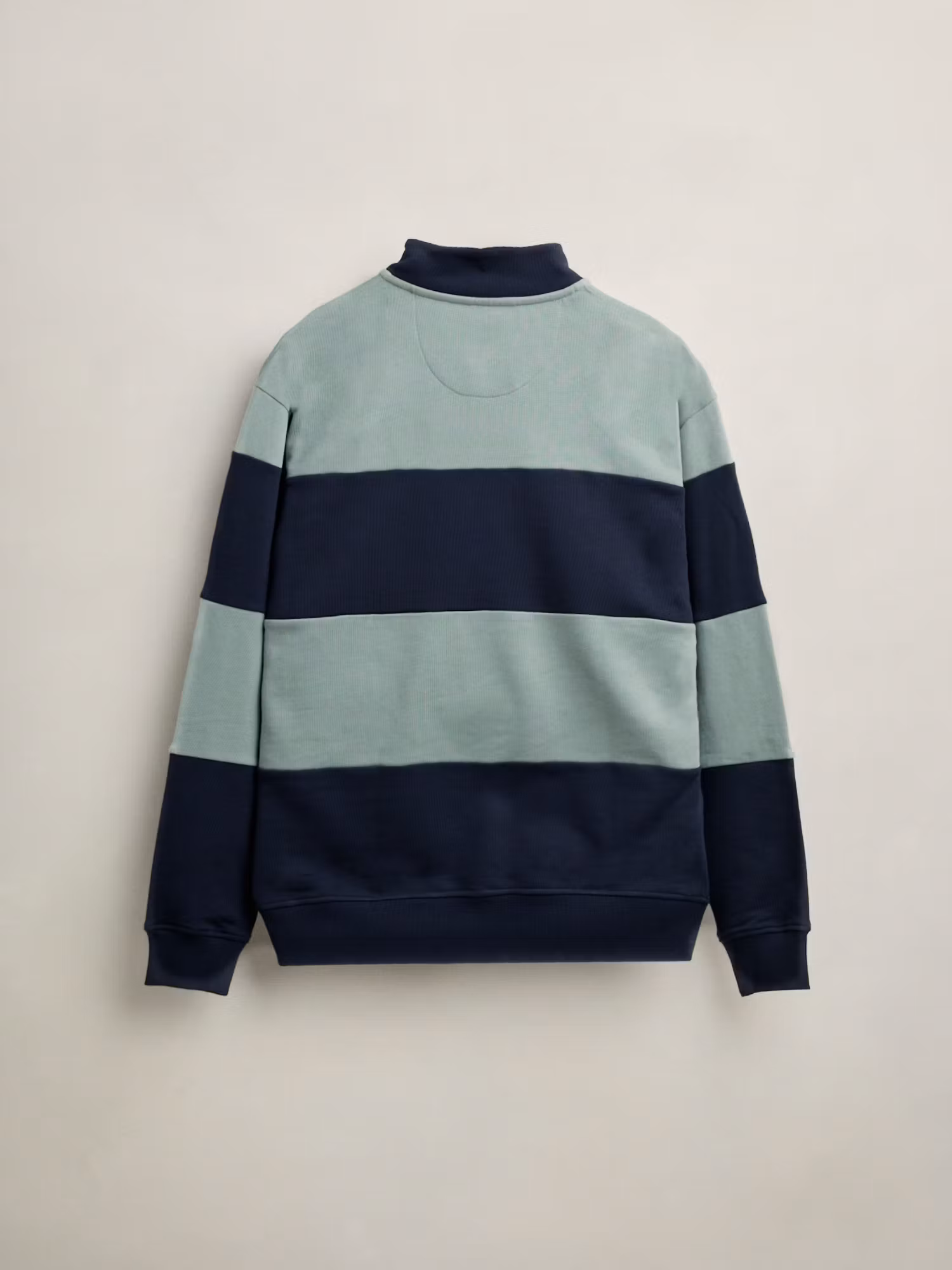 Sweatshirt às riscas com meia-zip | Azul Oceano