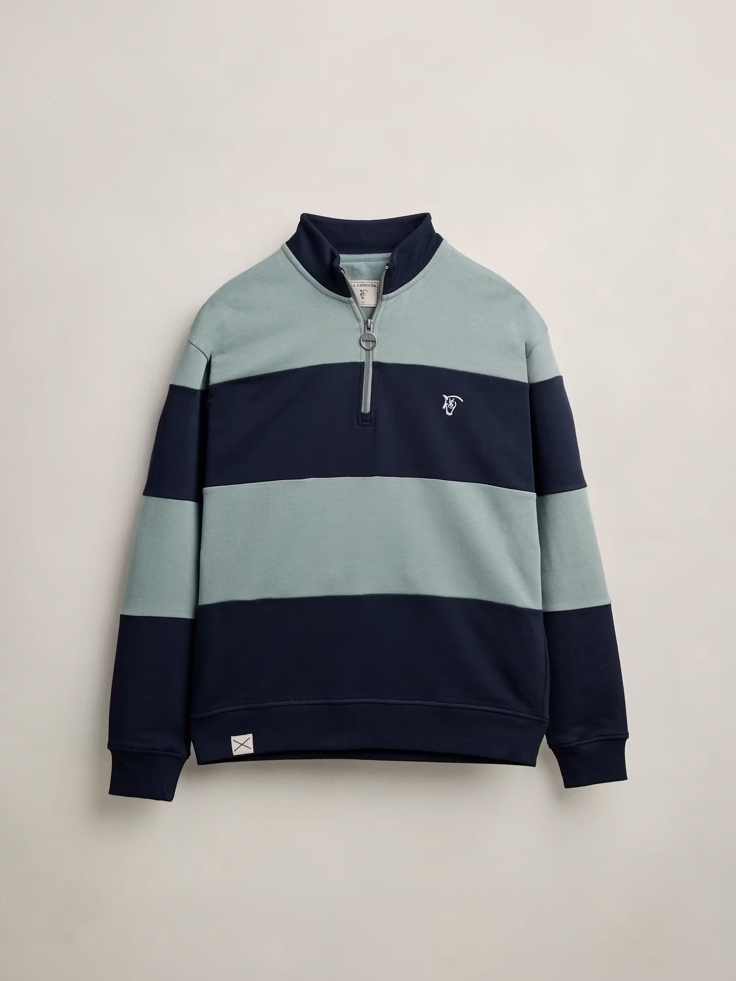 Sweat-shirt à rayures demi-zip | Bleu Océan