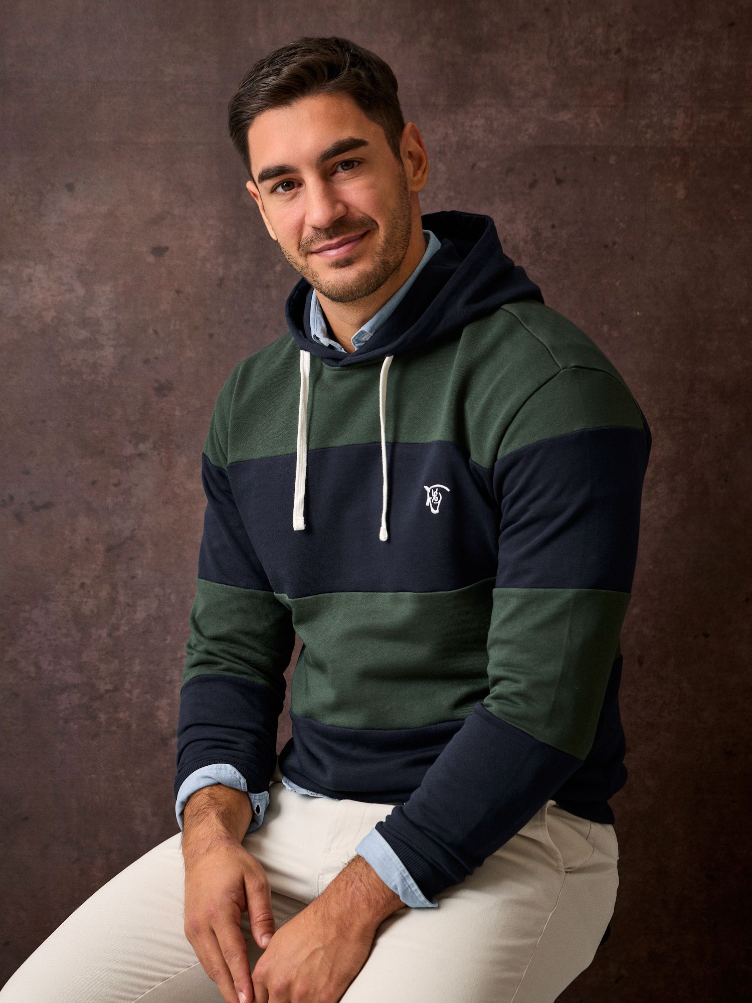 Sweatshirt Com Capuz Listrada | Azul Marinho