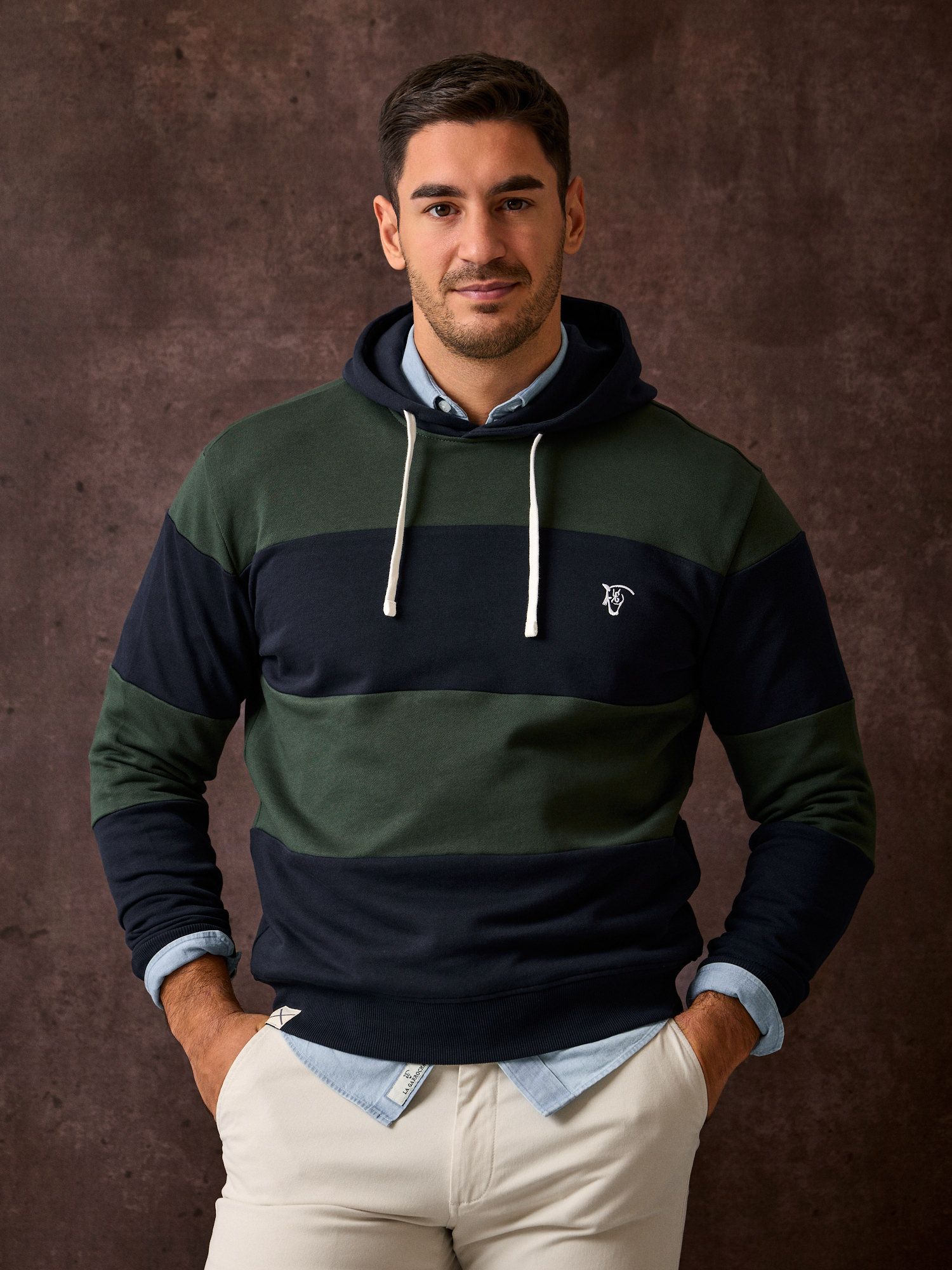 Sweatshirt Com Capuz Listrada | Azul Marinho