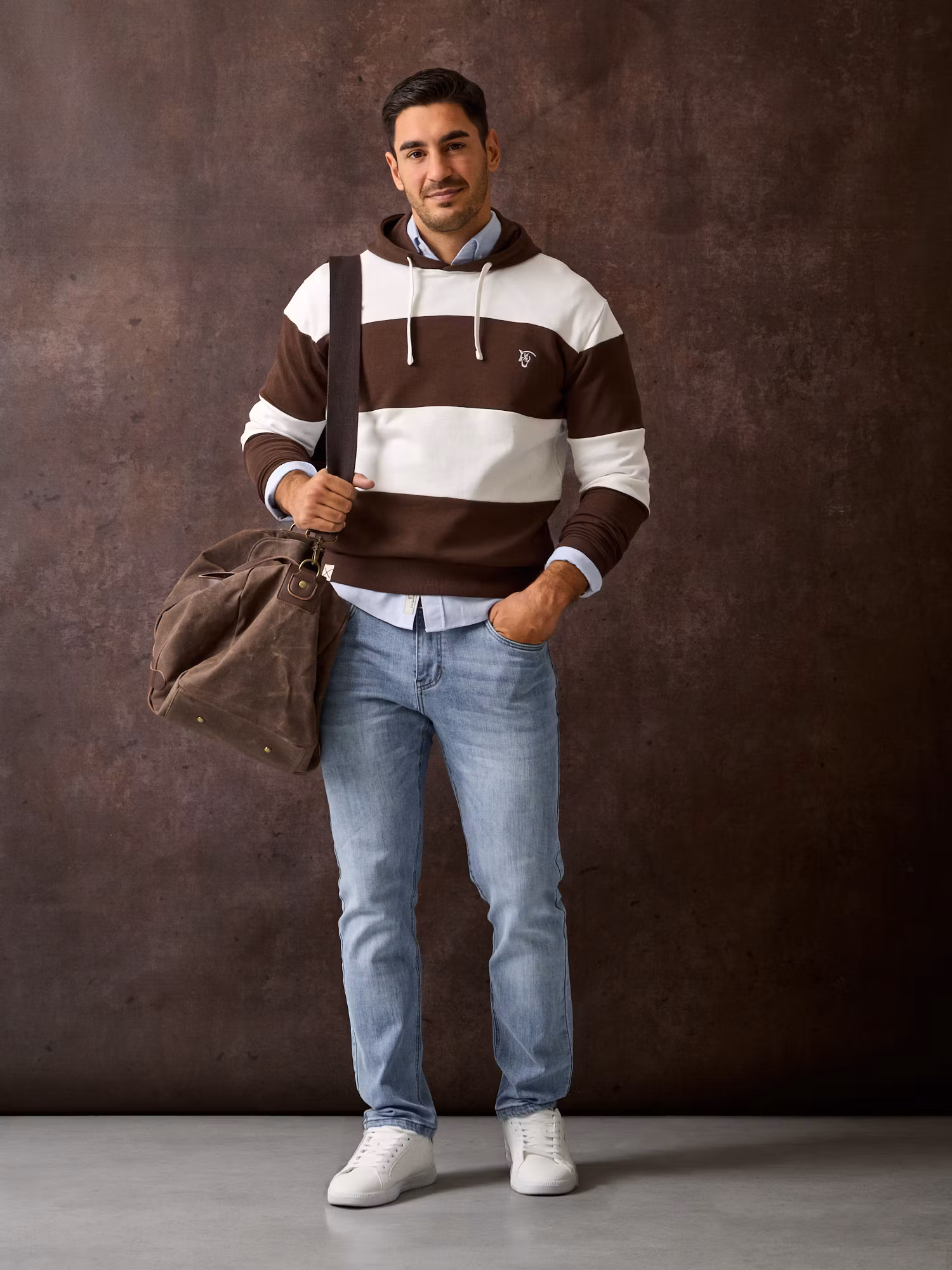 Sweatshirt Com Capuz Listrada | Moka