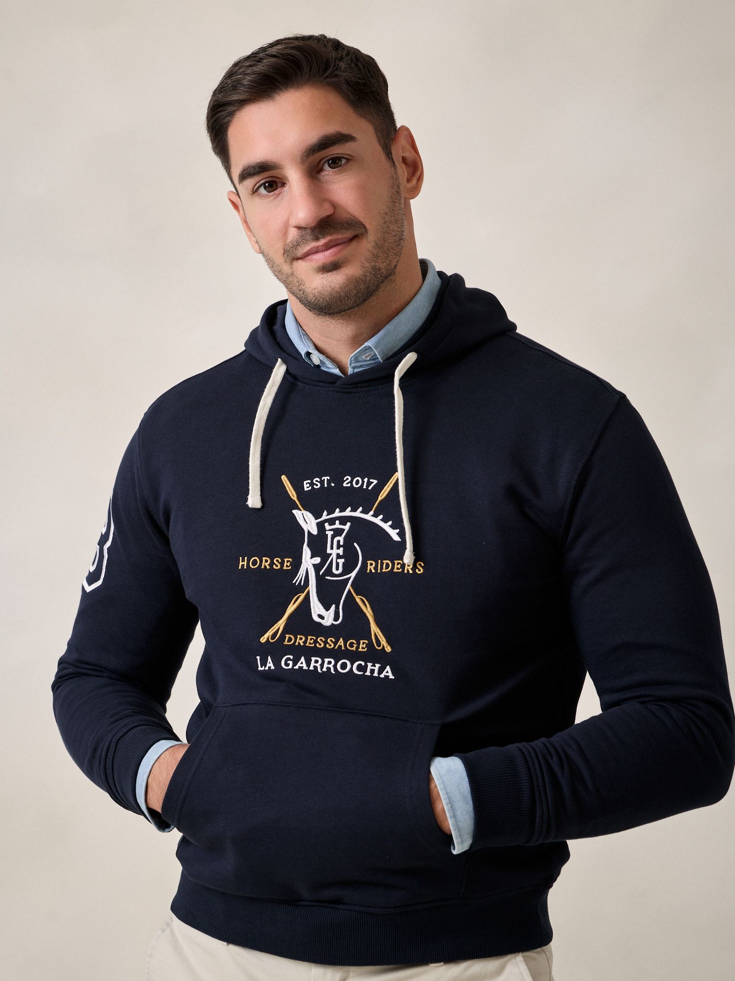 Sweatshirt com capuz Dressage | Azul Marinho