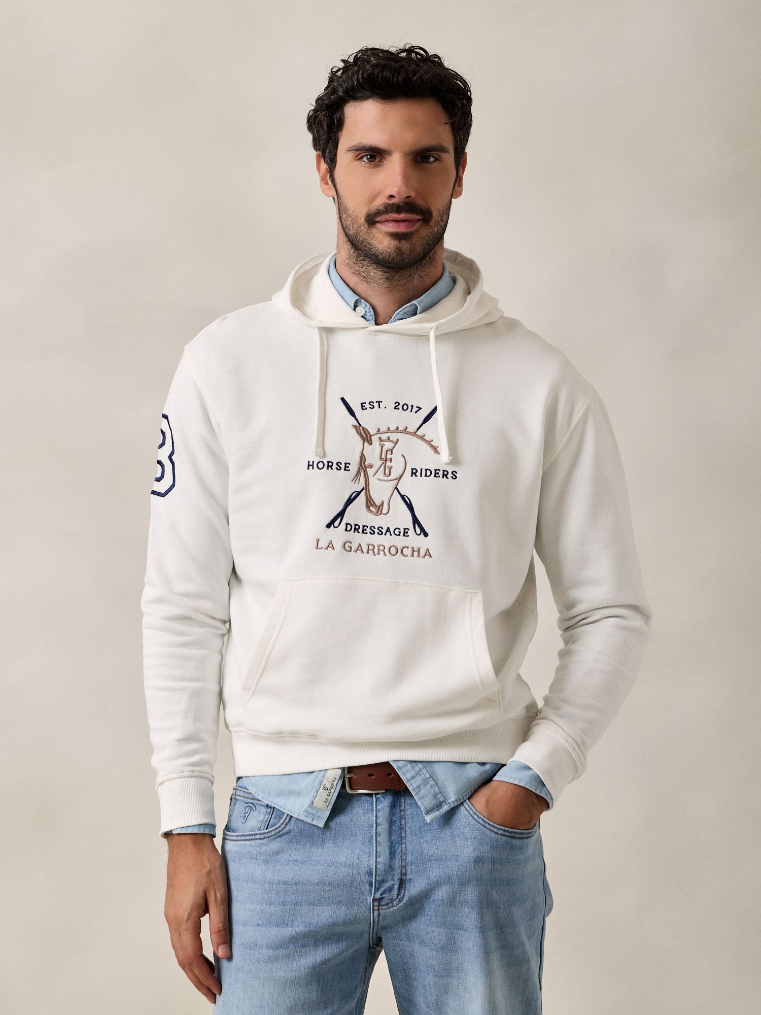 Sweatshirt com capuz Dressage | Cru