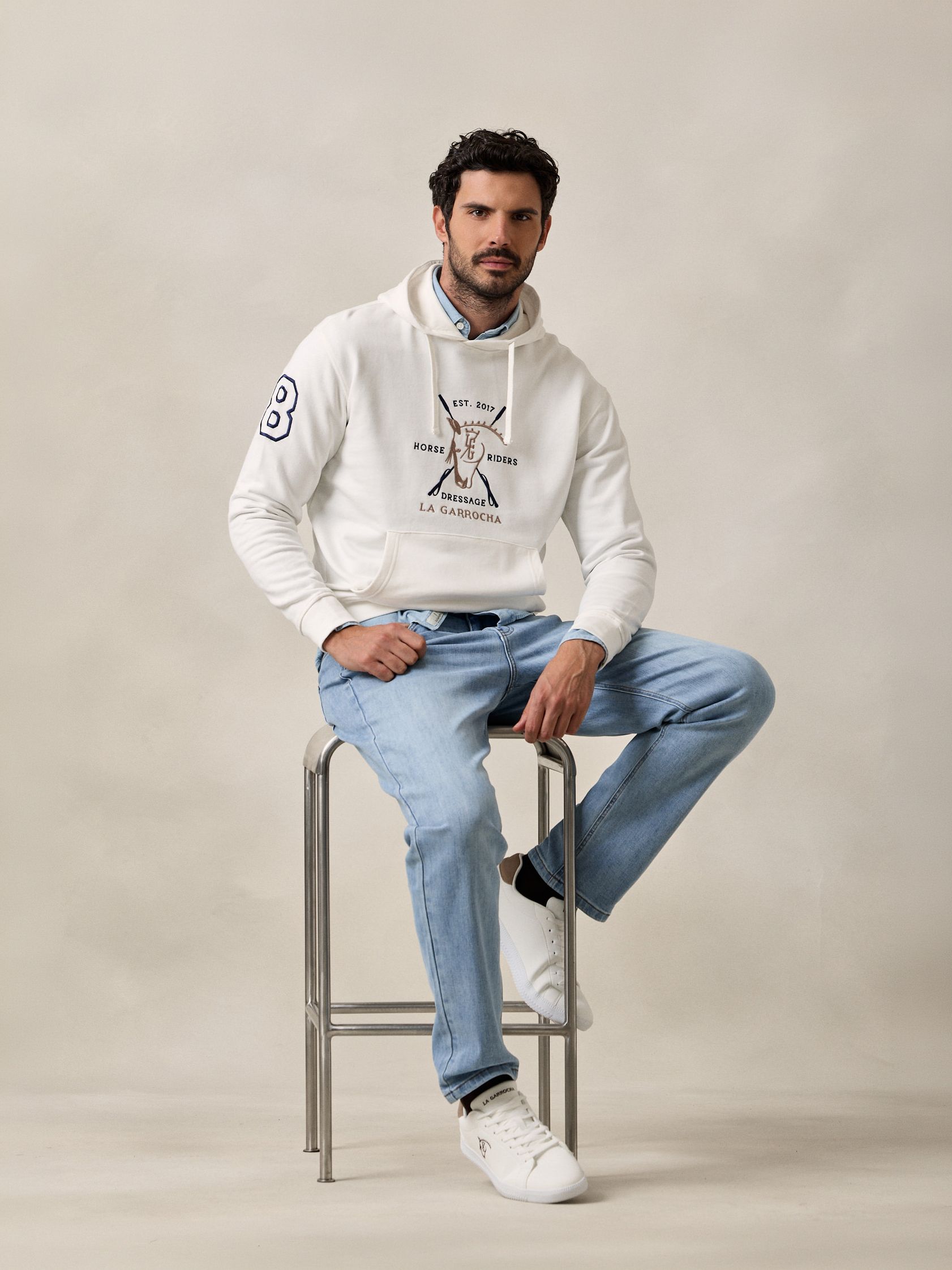 Sweatshirt com capuz Dressage | Cru