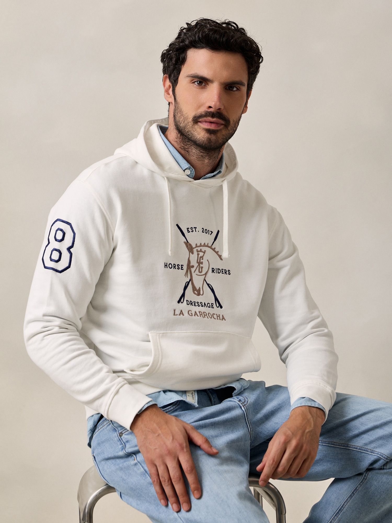 Sweatshirt com capuz Dressage | Cru