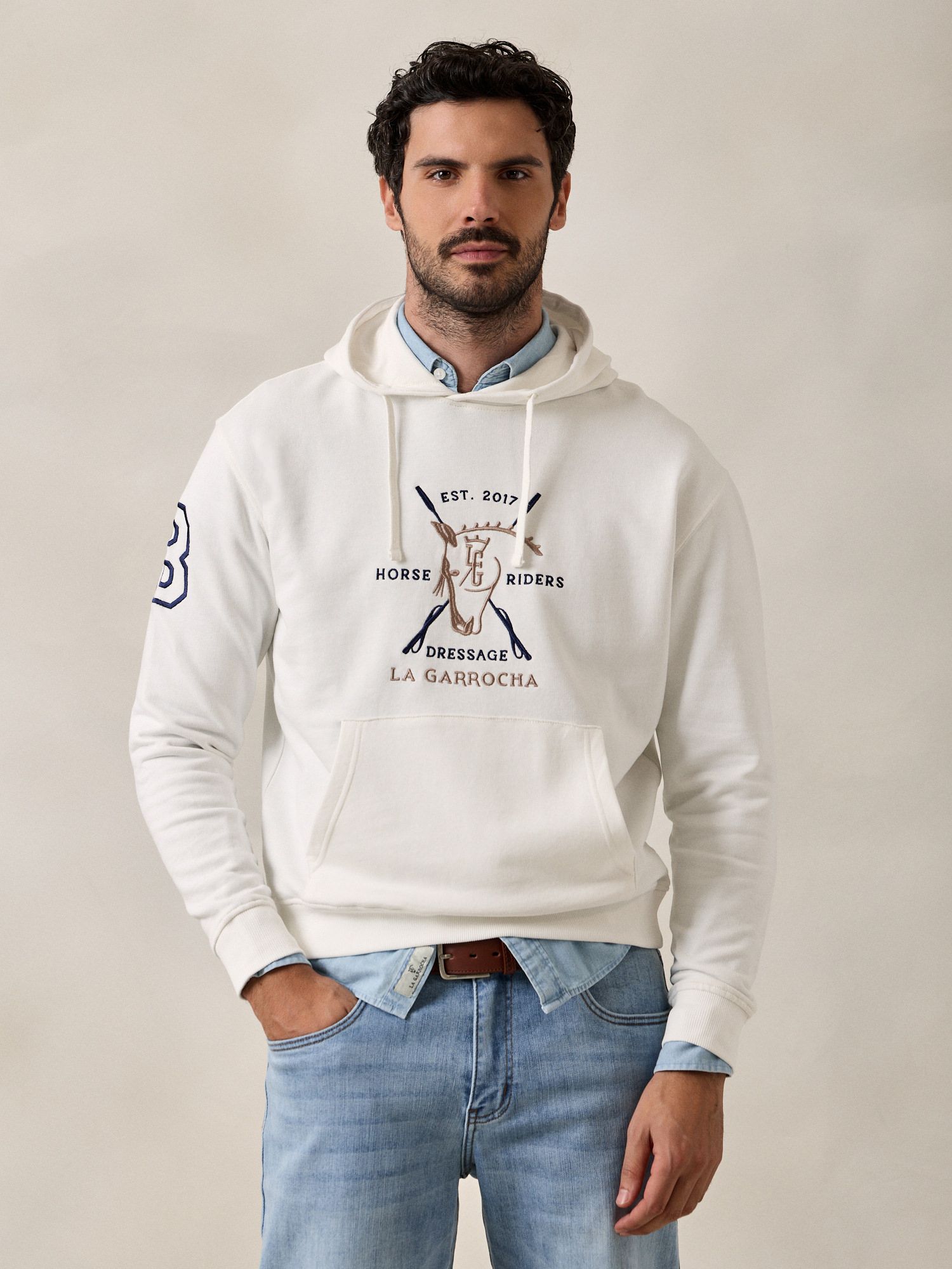 Sweat à capuche Dressage | Écru