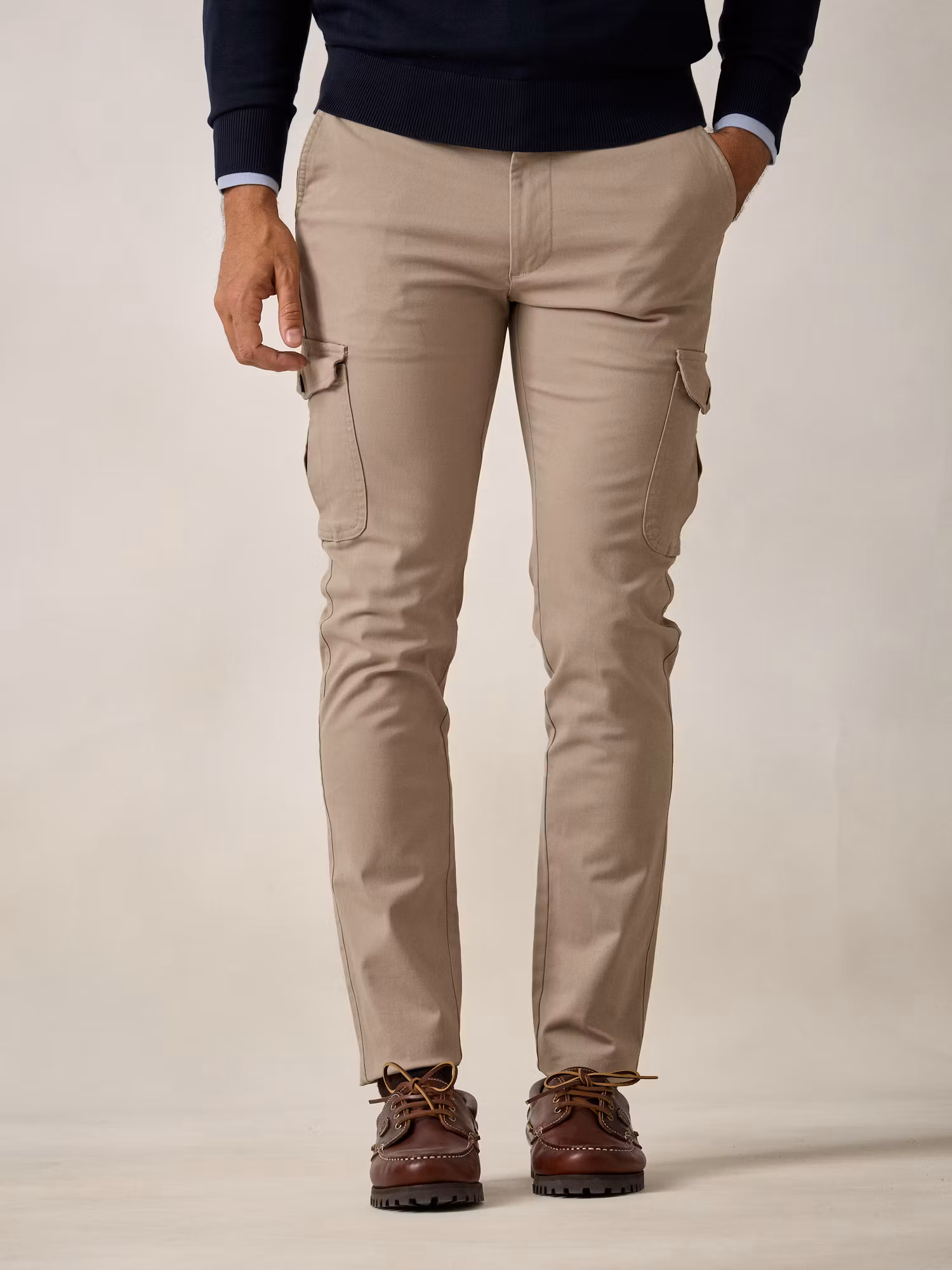 Cotton cargo trousers | Camel