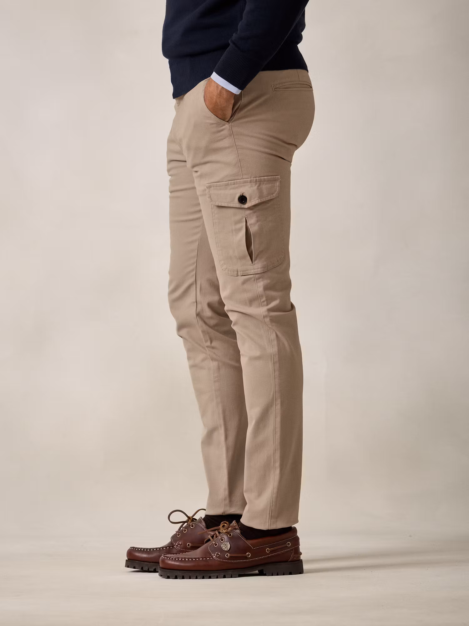Cotton cargo trousers | Camel