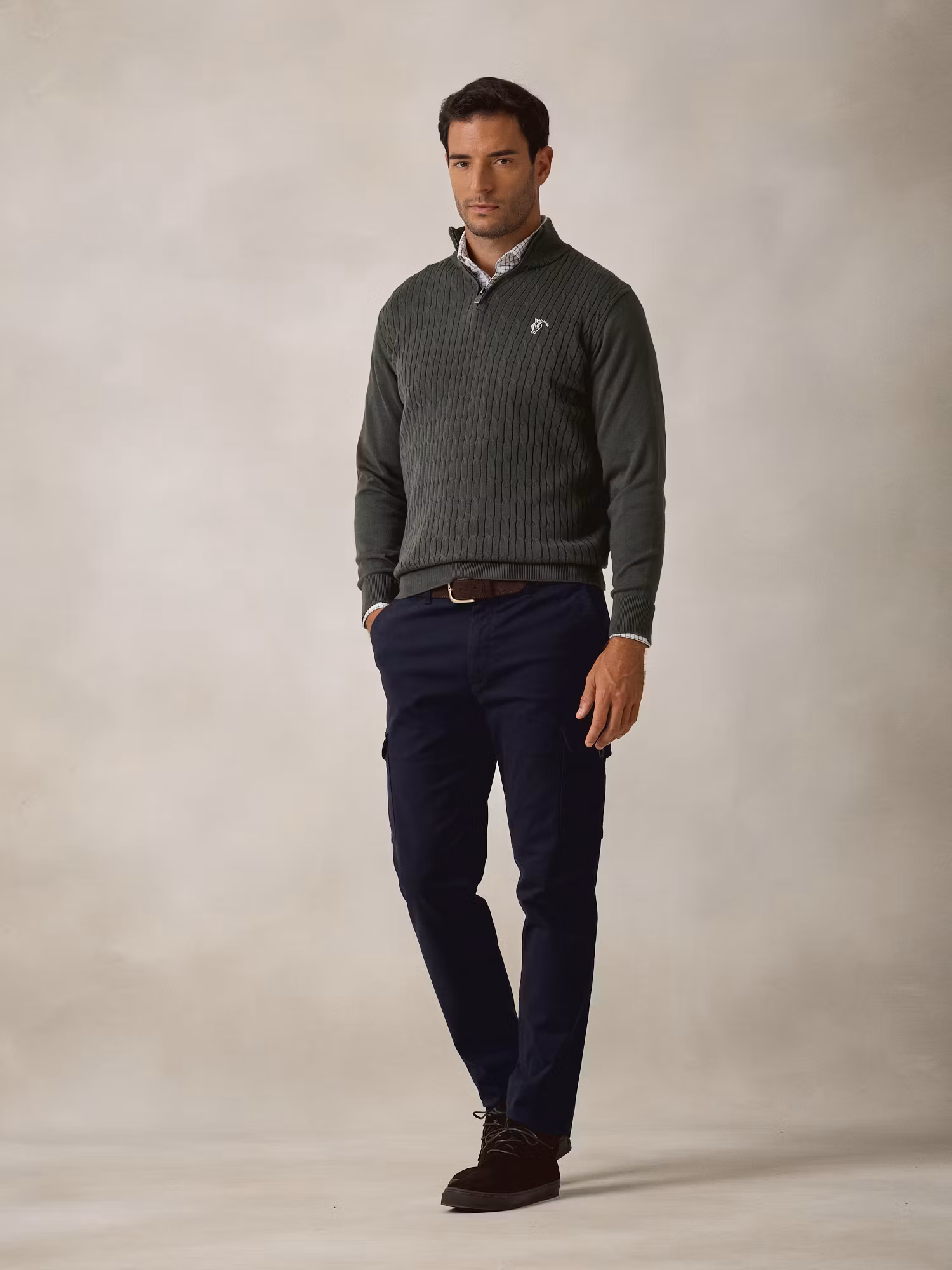 Cotton cargo trousers | Navy Blue