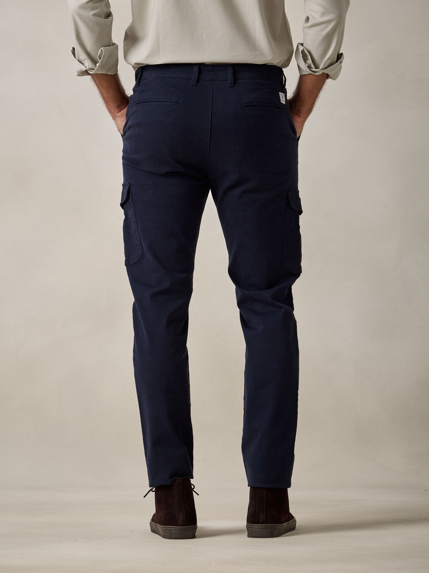 Cotton cargo trousers | Navy Blue