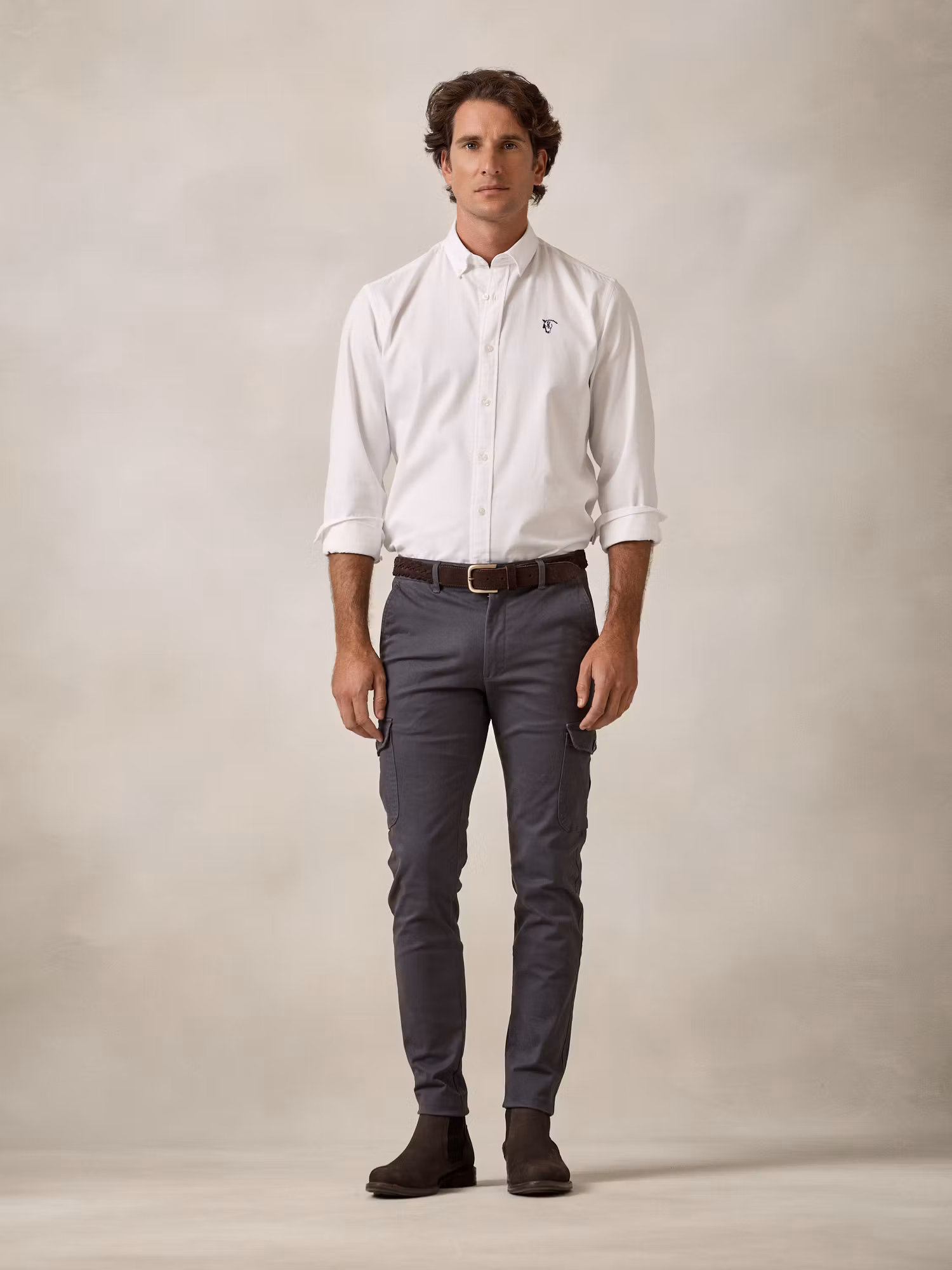 Cotton cargo trousers | Slate Grey
