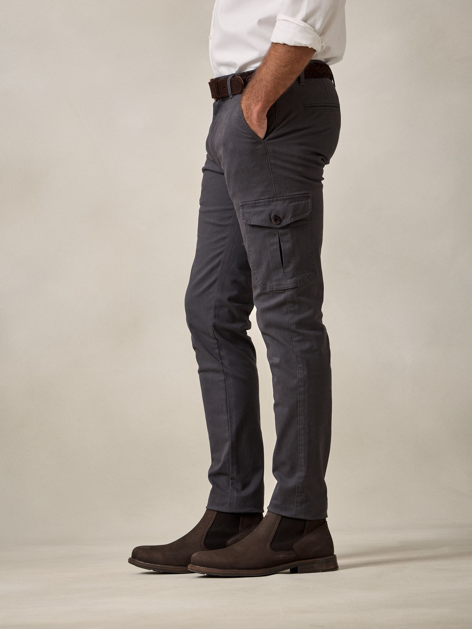 Cotton cargo trousers | Slate Grey
