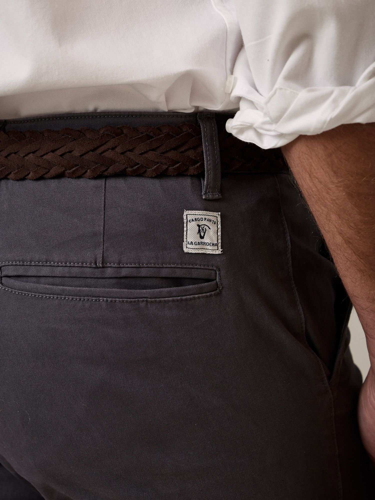 Cotton cargo trousers | Slate Grey