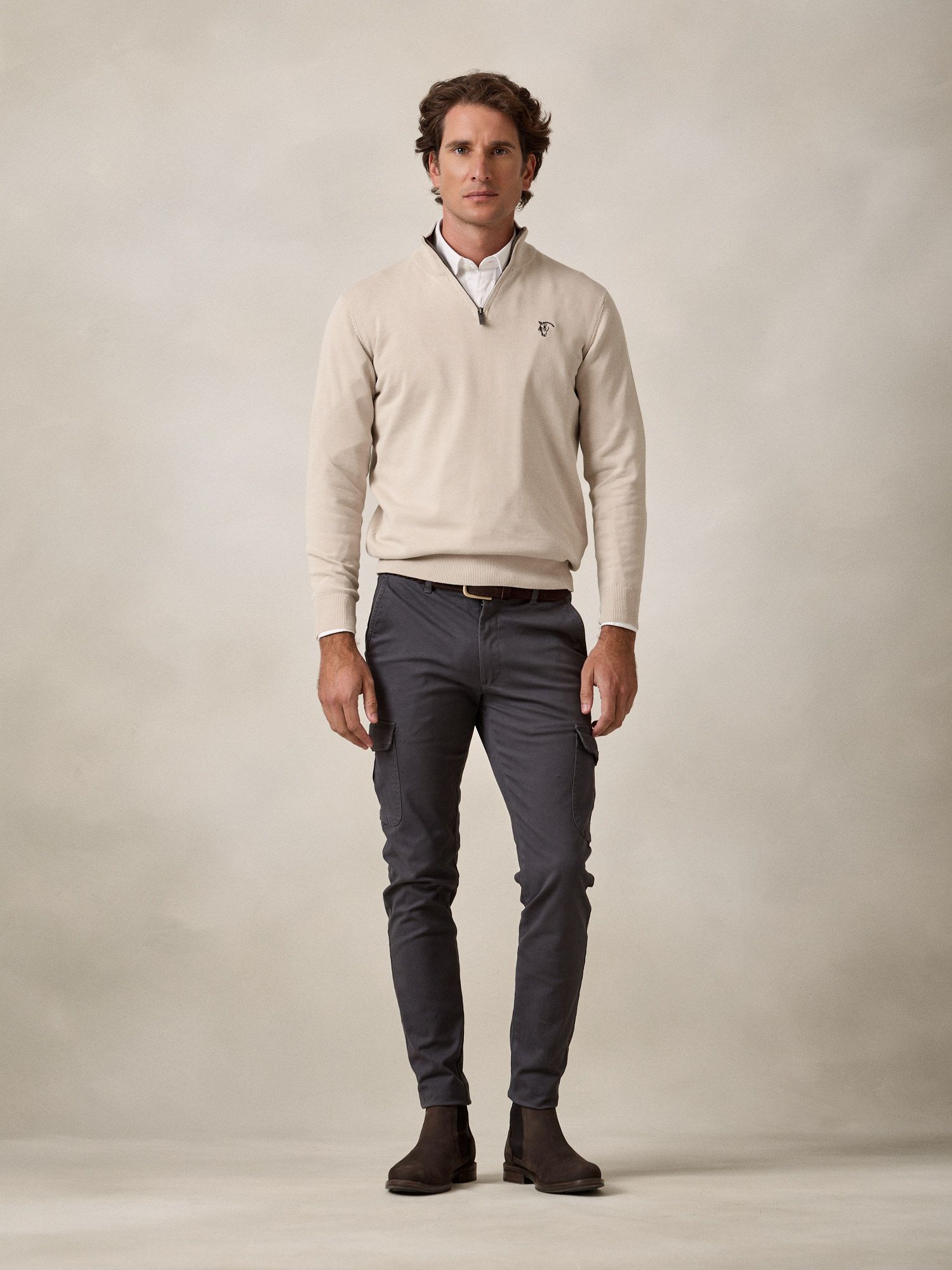 Cotton cargo trousers | Slate Grey