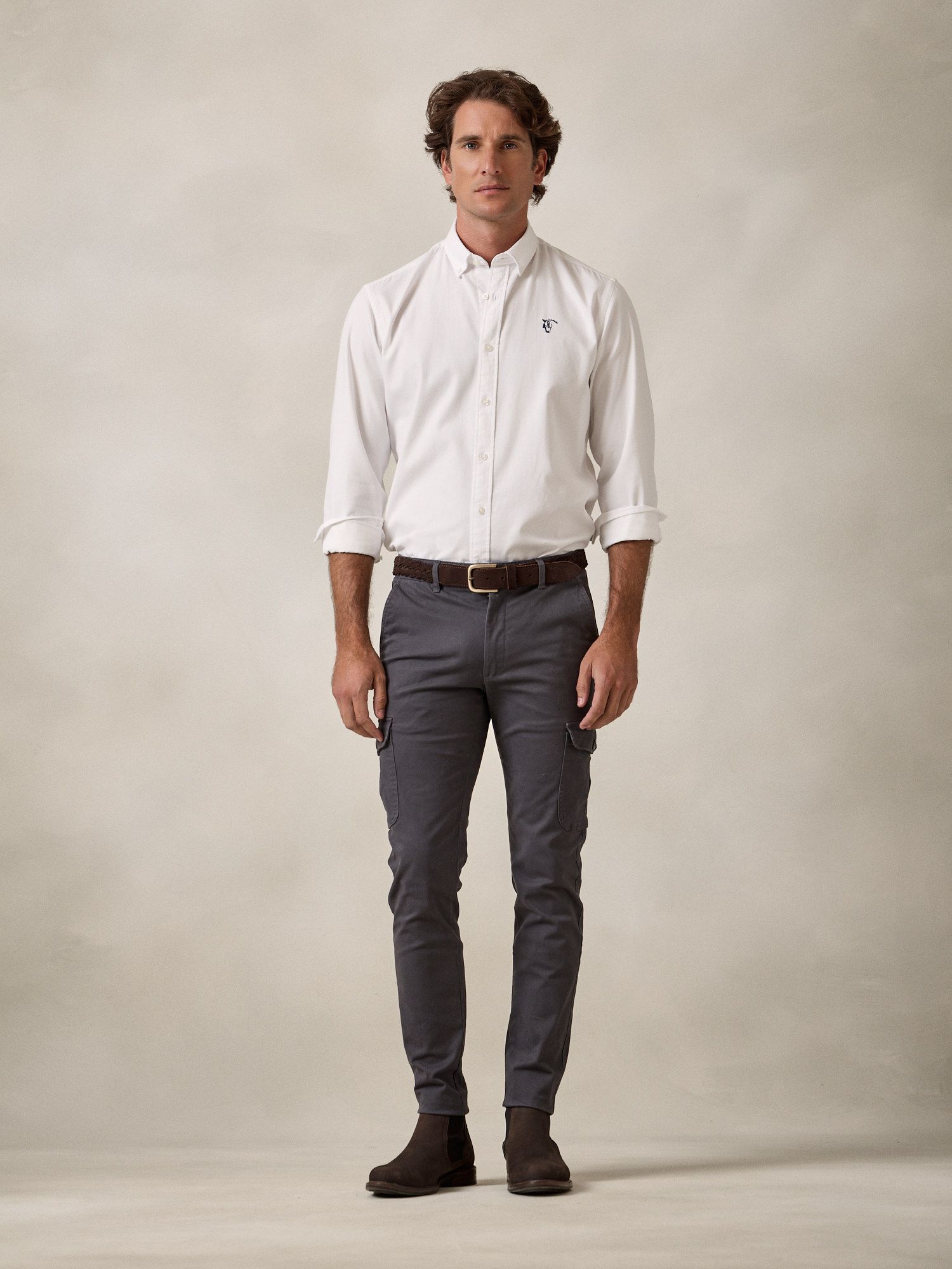 Cotton cargo trousers | Slate Grey