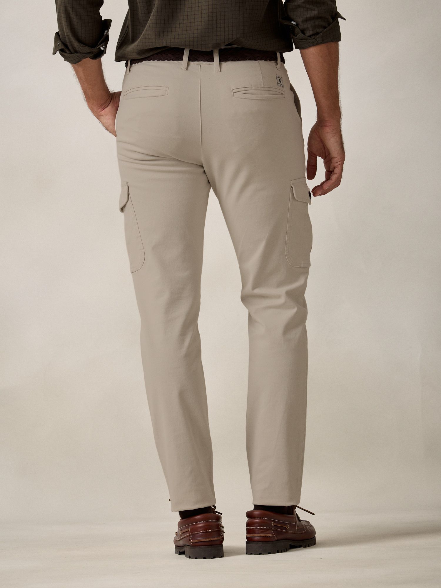 Cotton cargo trousers | Stone