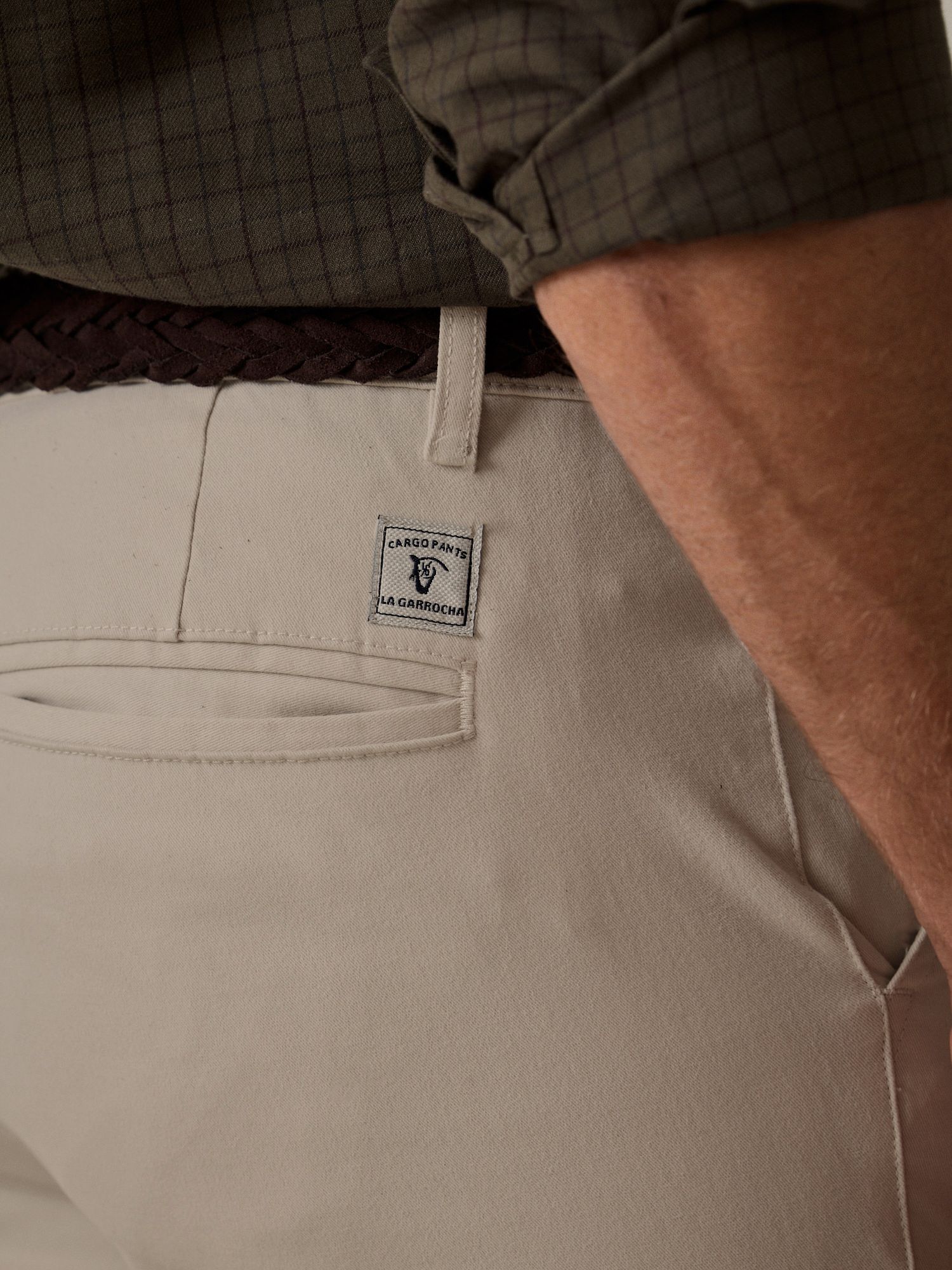 Cotton cargo trousers | Stone